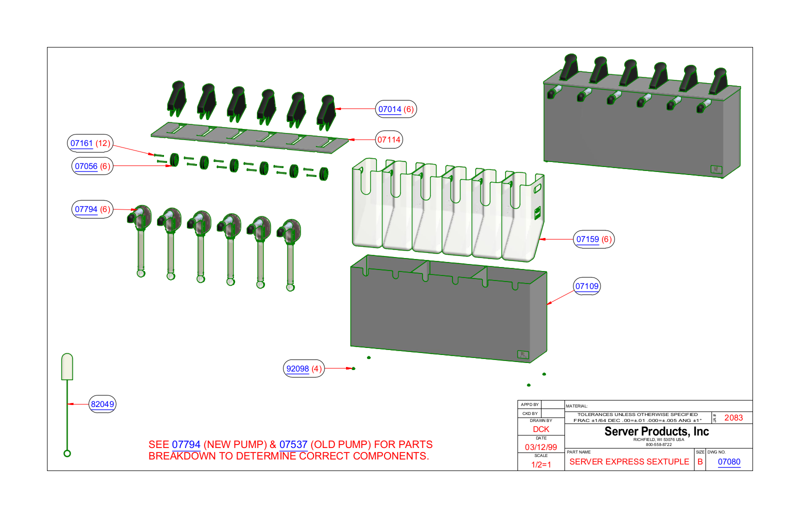 Server 07080 Parts List