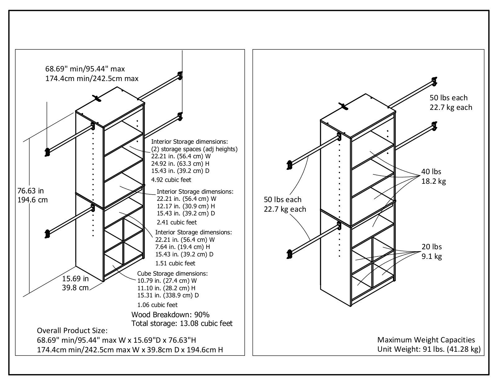 Dotted Line™ W000965653 Dimensions - ManualMachine.com