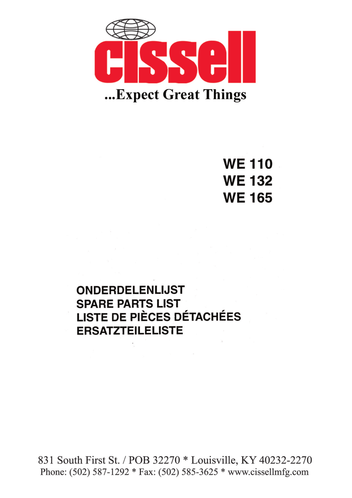 Cissell CHMW35-WE110-132-165 User Manual