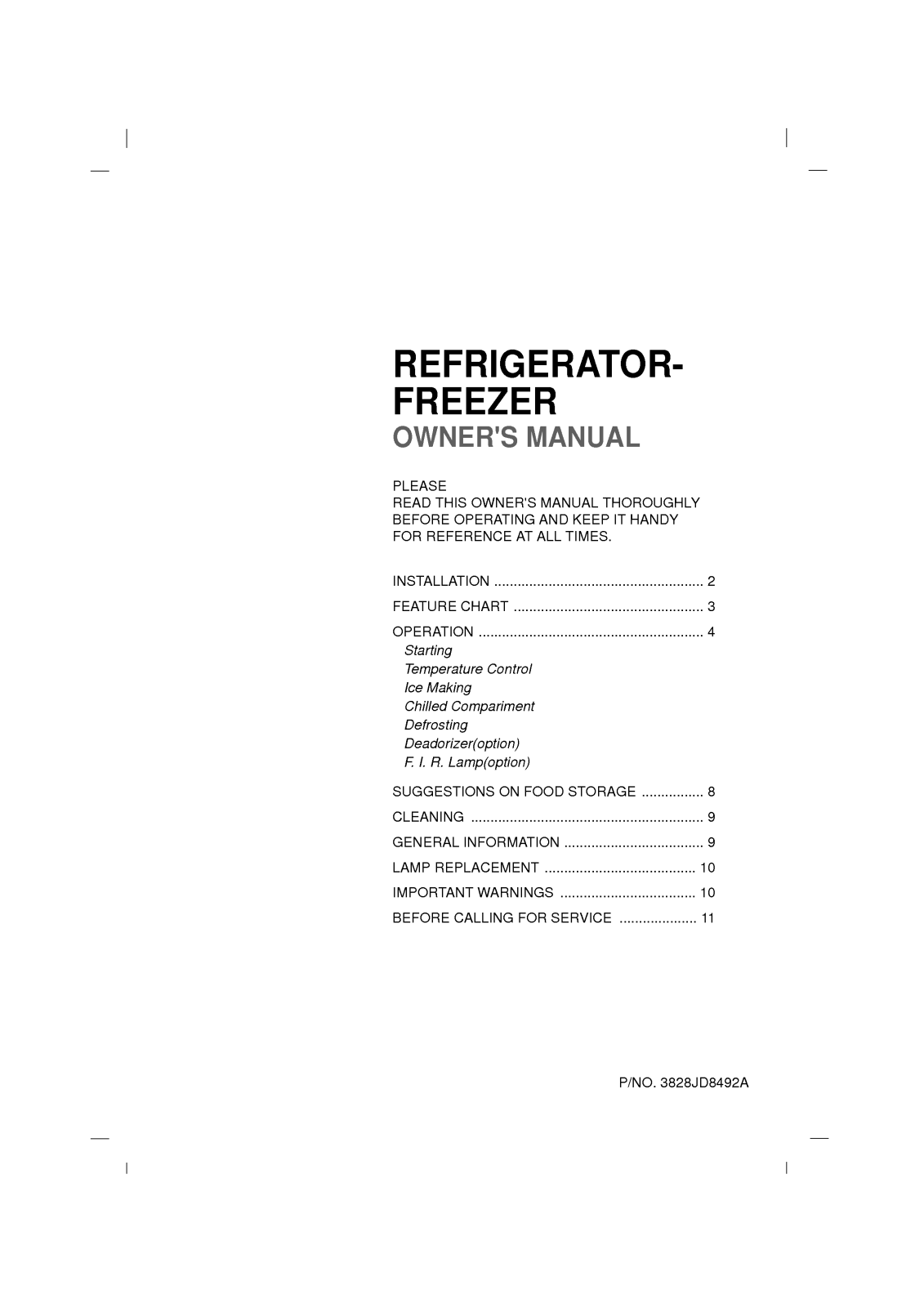 LG GR-395SVF, WR-395BEF User Manual