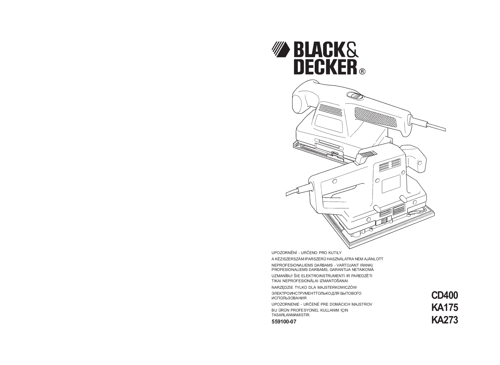 Black & Decker Ka273 Instruction Manual