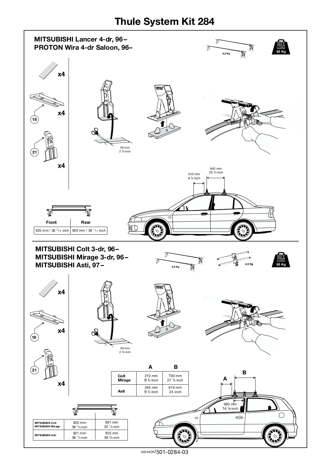 Thule 284 User Manual