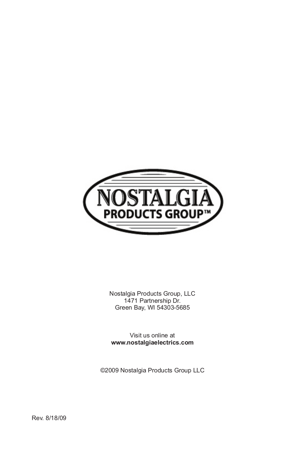 Nostalgia Electrics KRS-2000 User Manual