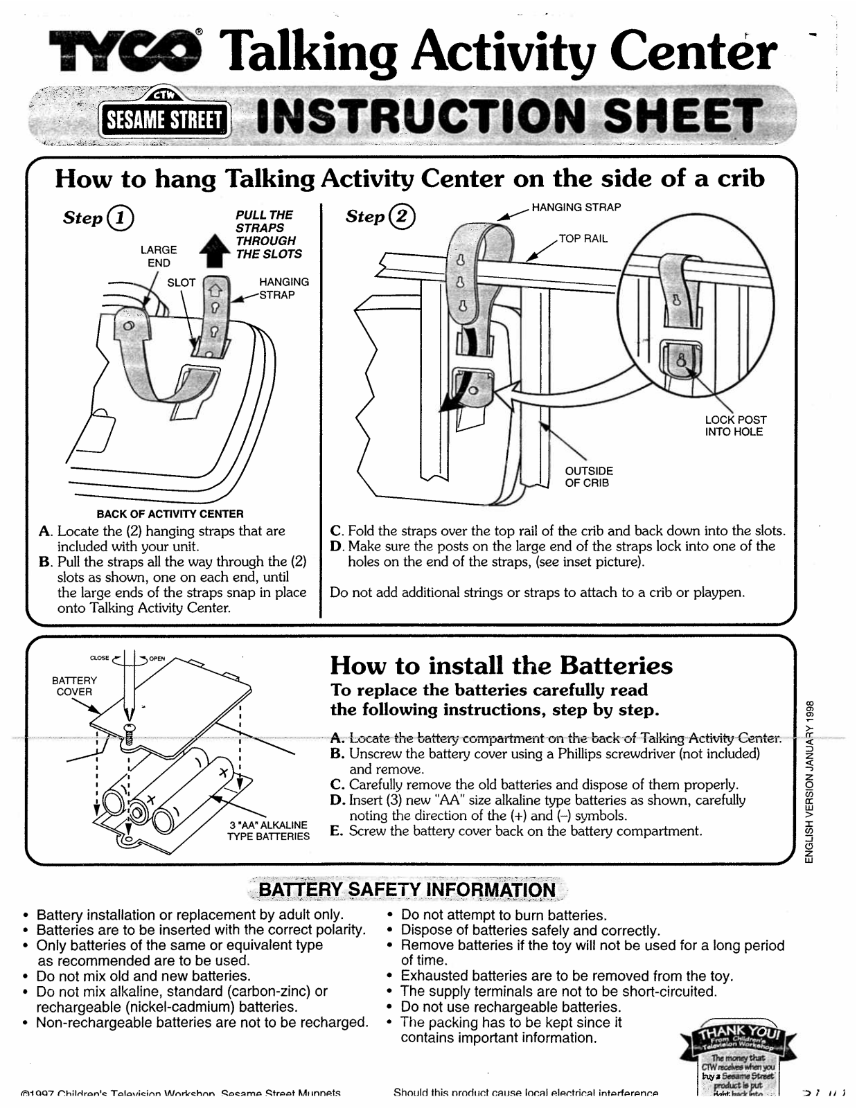 Fisher-Price 36166 Instruction Sheet