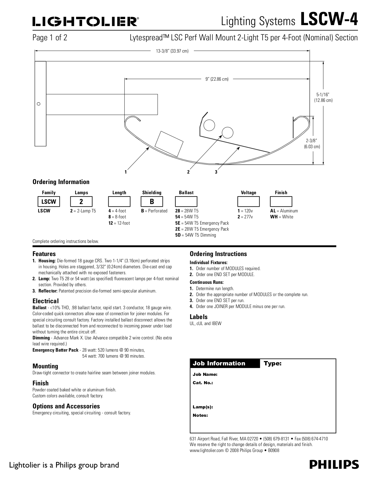 Lightolier LSCW-4 User Manual