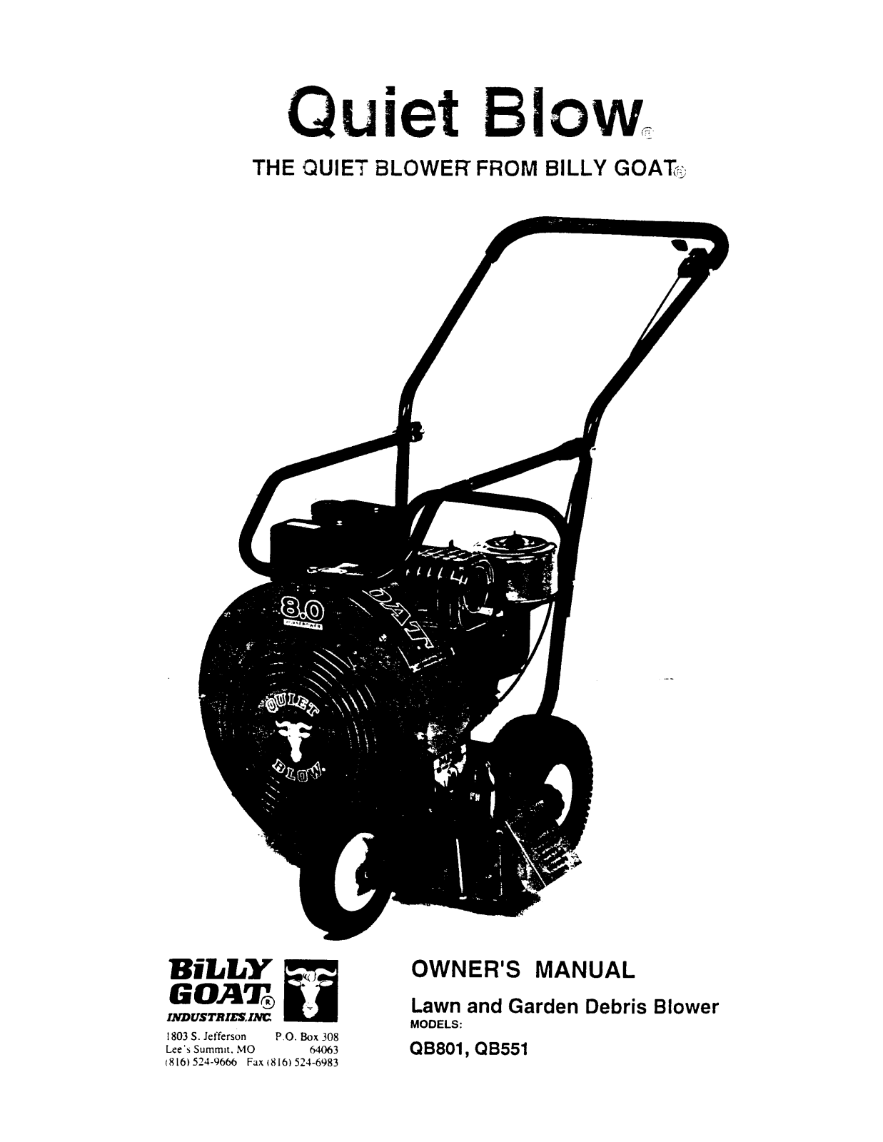 Billy Goat QB551 User Manual