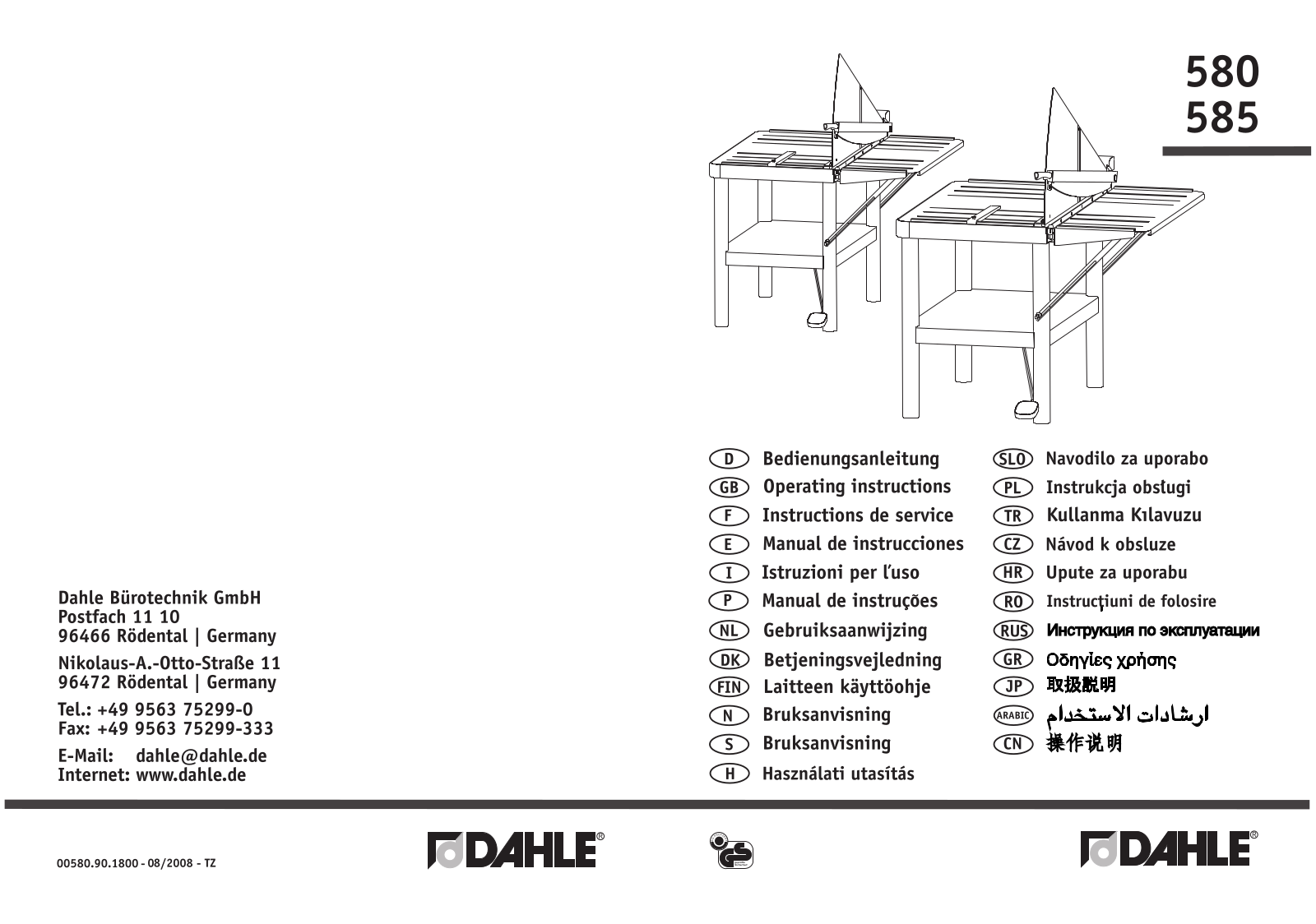 Dahle 580 User Manual