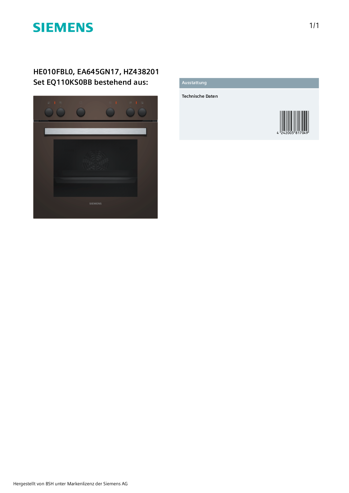 Siemens EQ110KS0BB User Manual - ManualMachine.com