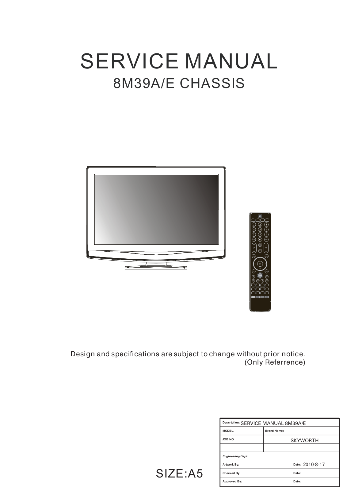 Skyworth 8M39E Schematic