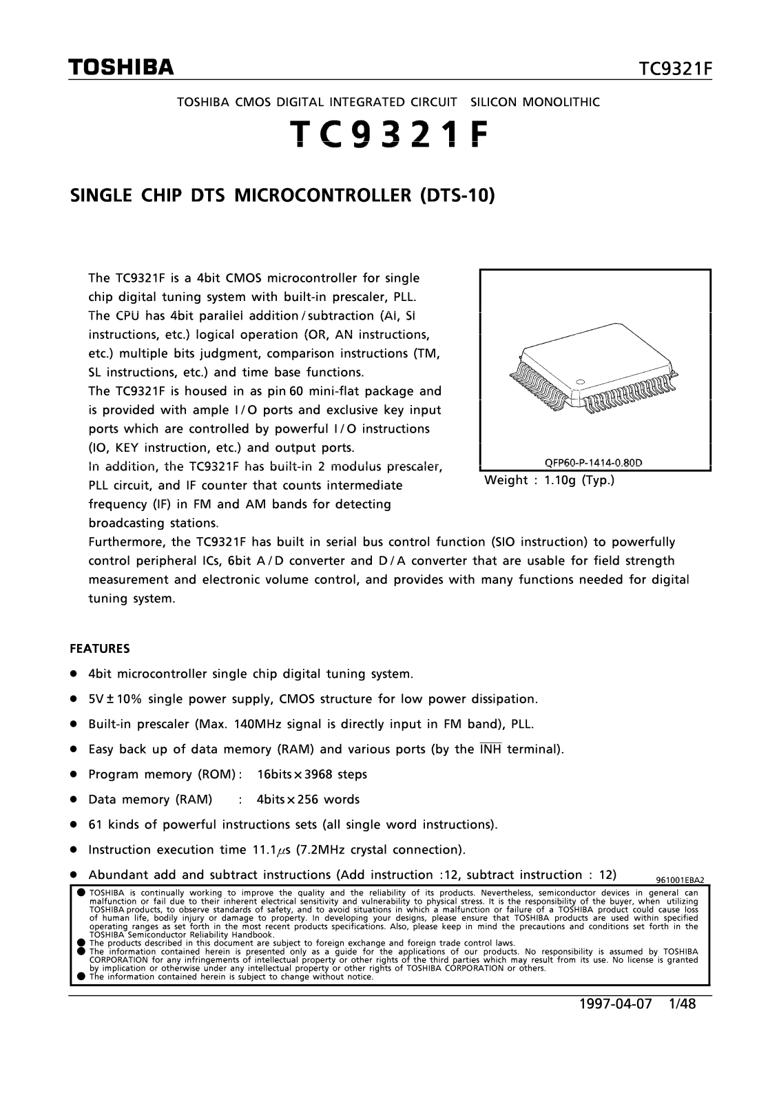 Toshiba TC9321F Datasheet