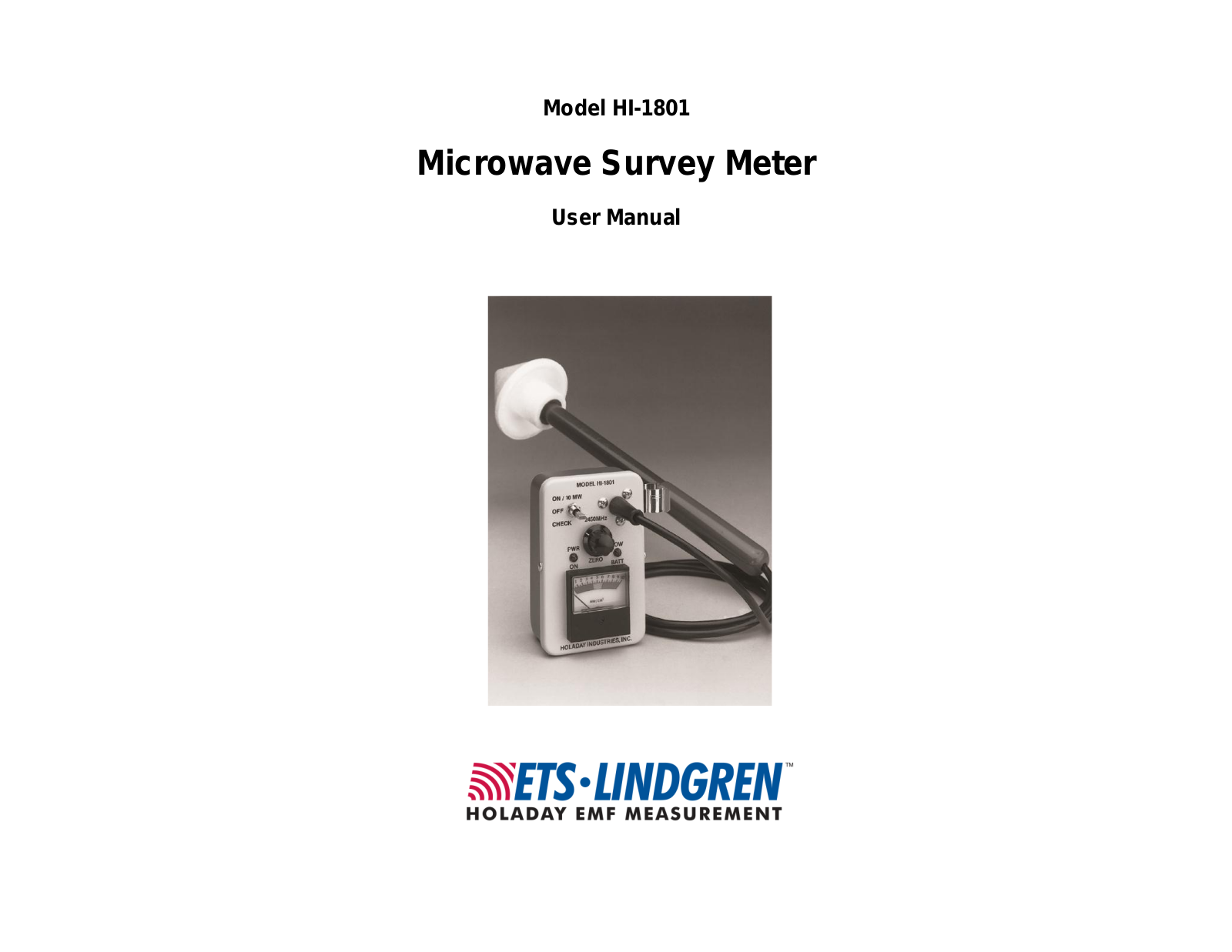 ETS-Lindgren HI-1801 User Manual