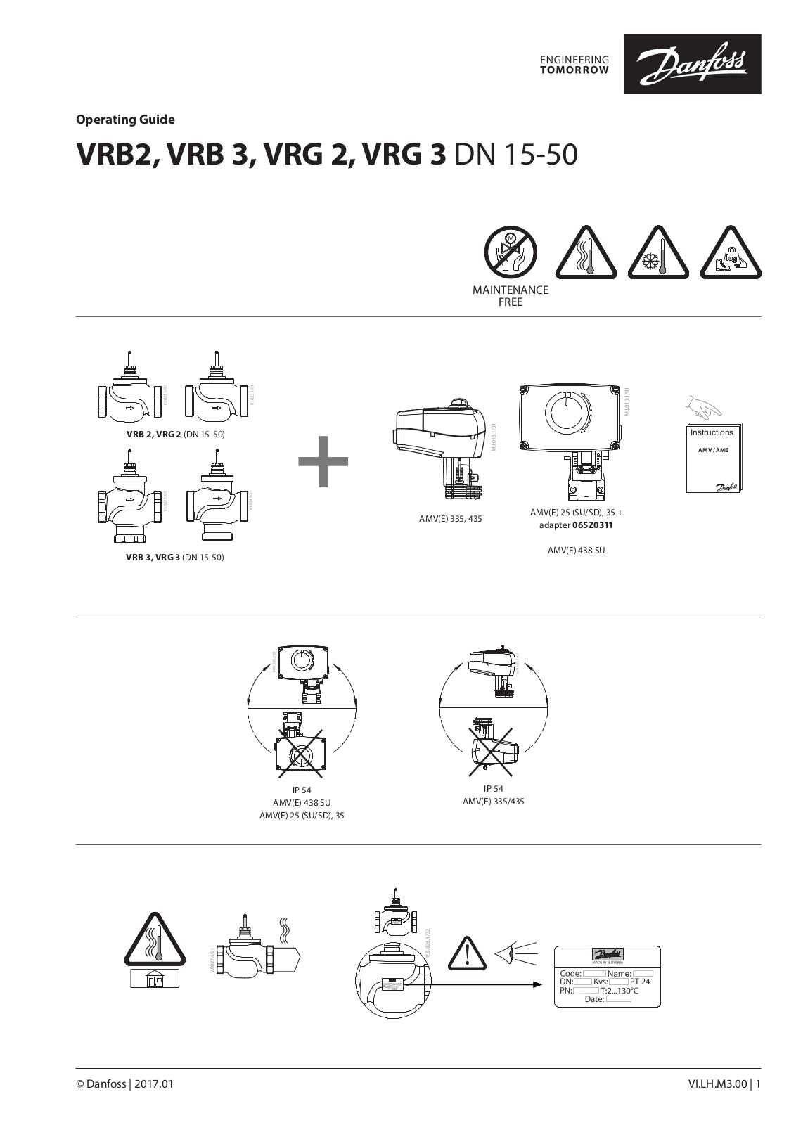 Danfoss VRB2, VRB 3, VRG 2, VRG 3 Operating guide