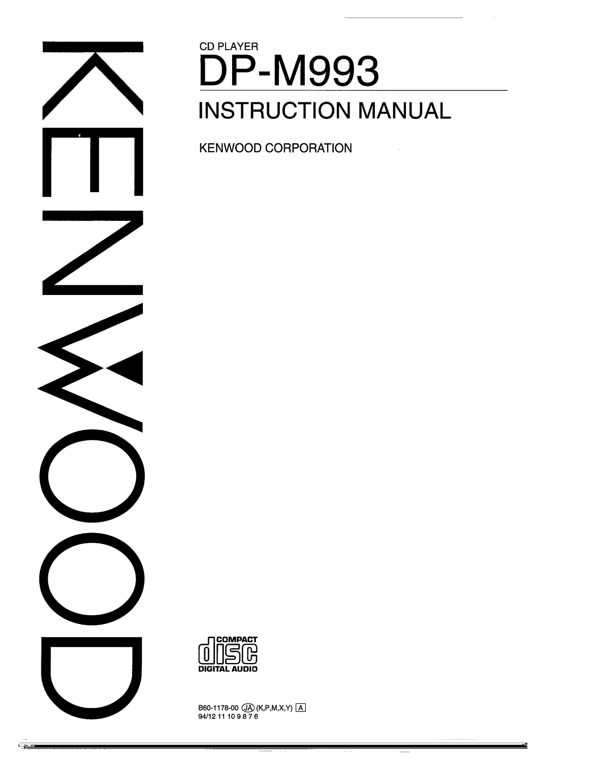 Kenwood DP-M993 Owner's Manual