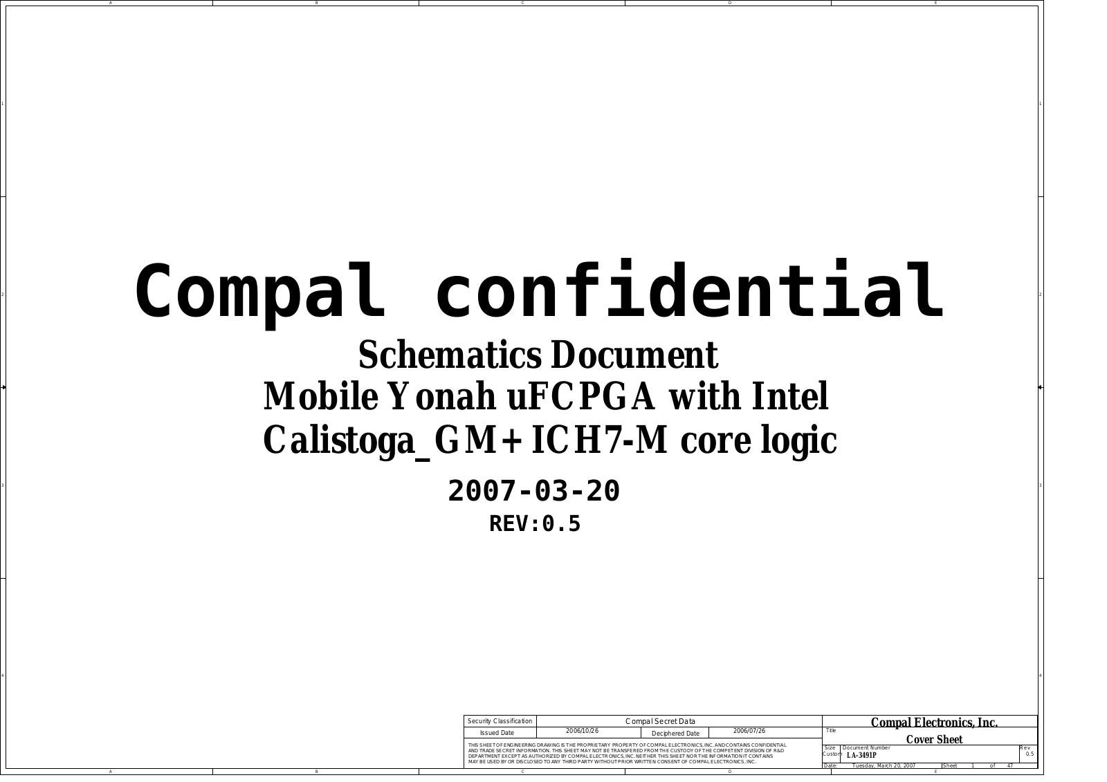 Compal LA-3491P, 530, 550 Schematic