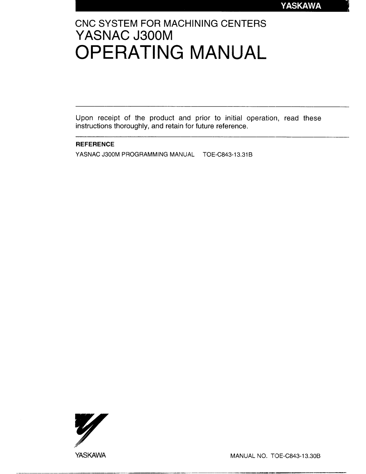 yaskawa J300M Operating Manual