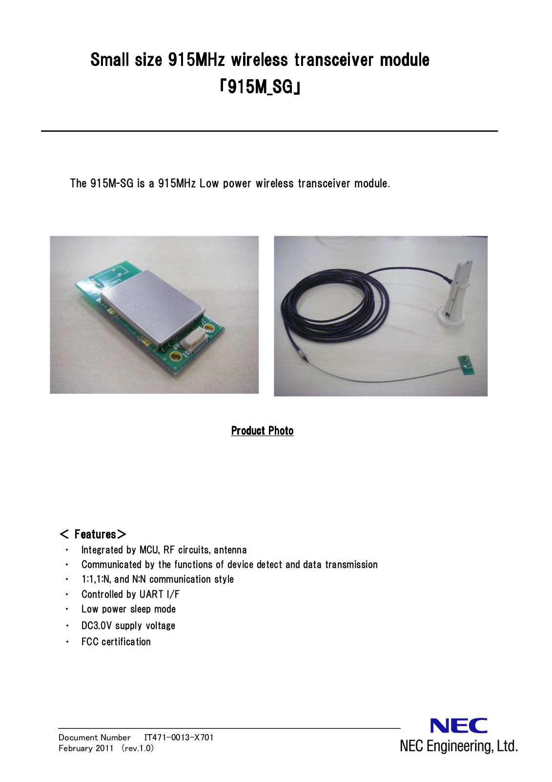 NEC 915MSG User Manual