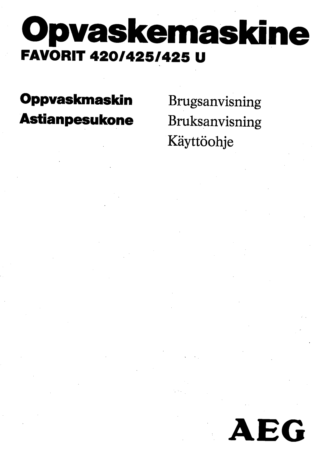 AEG FAV425 U SB, FAV425 U SF-N, FAV425 U W, FAV425 UGA User Manual