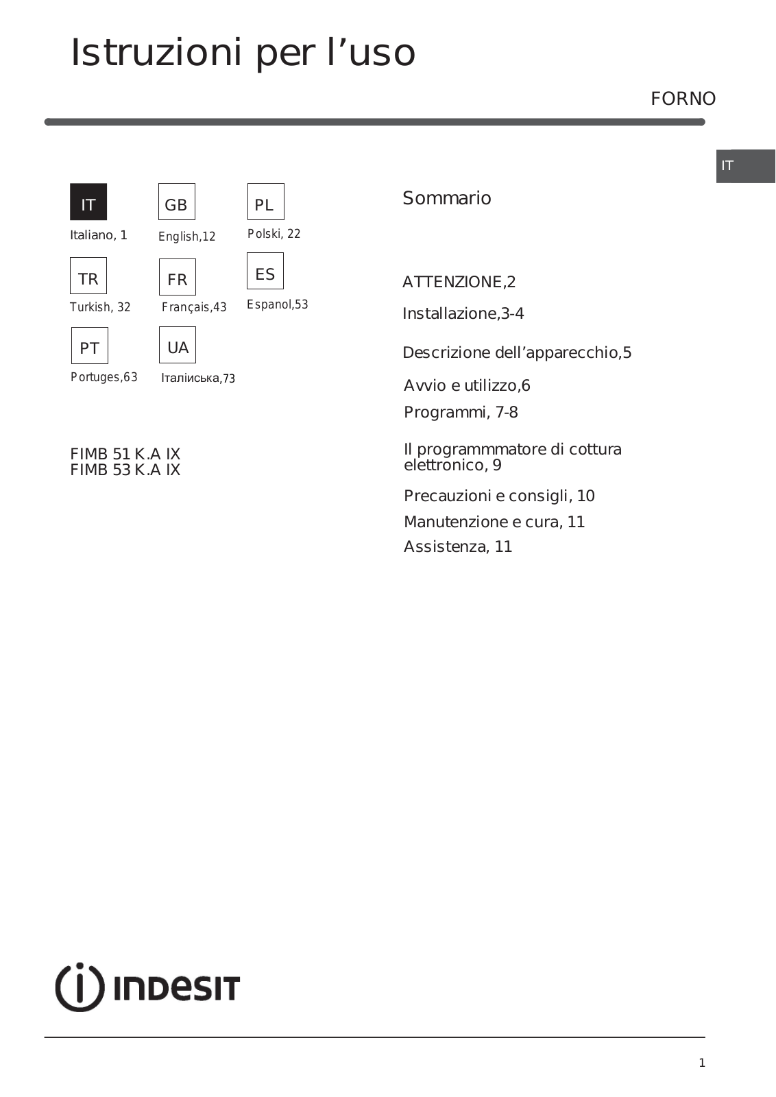 Indesit FIMB-51KA-IX-PL User Manual