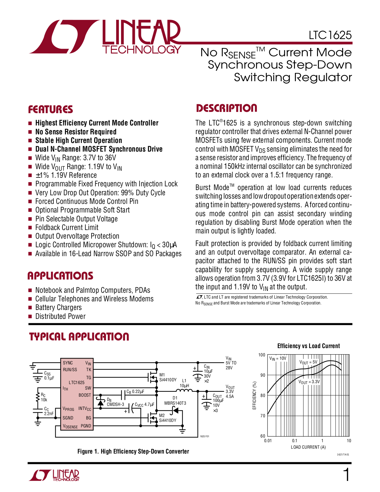 Linear Technology LTC1625 Datasheet