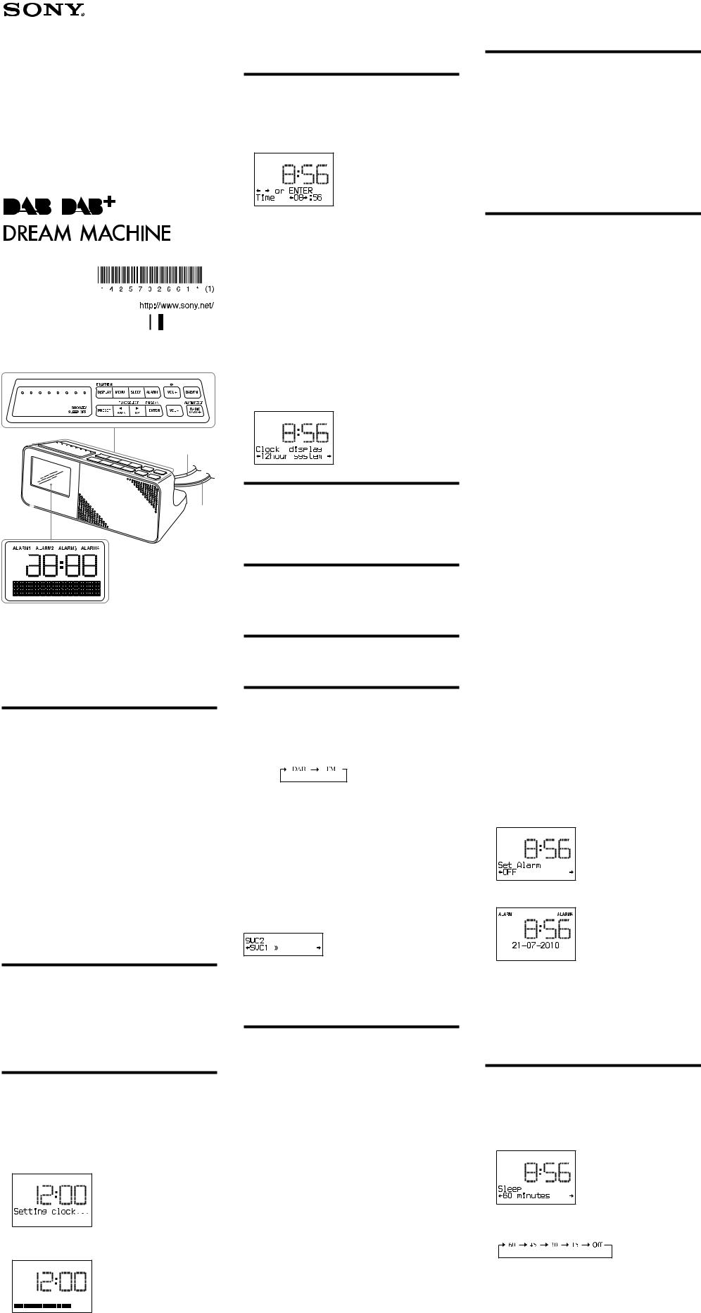 Sony XDR-C706DBP User Manual