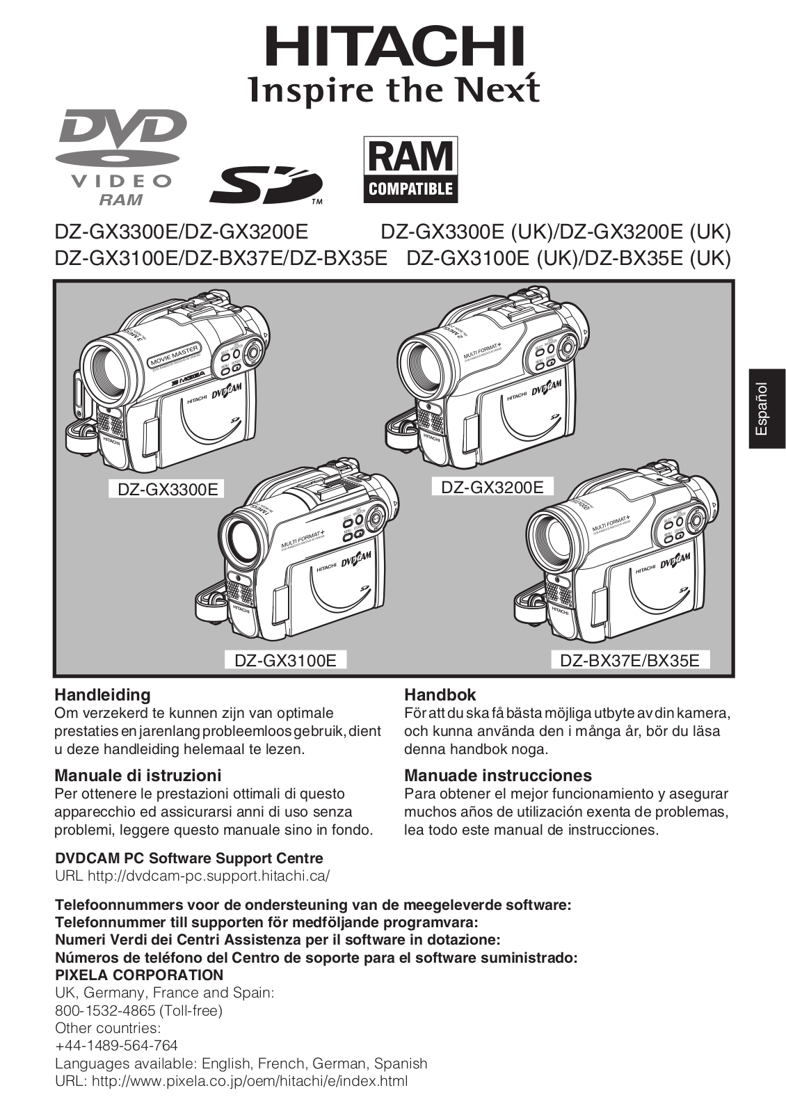 Hitachi DZ-GX3300E, DZ-GX3200E, DZ-BX37E, DZ-GX3100E, DZ-BX35E User Manual