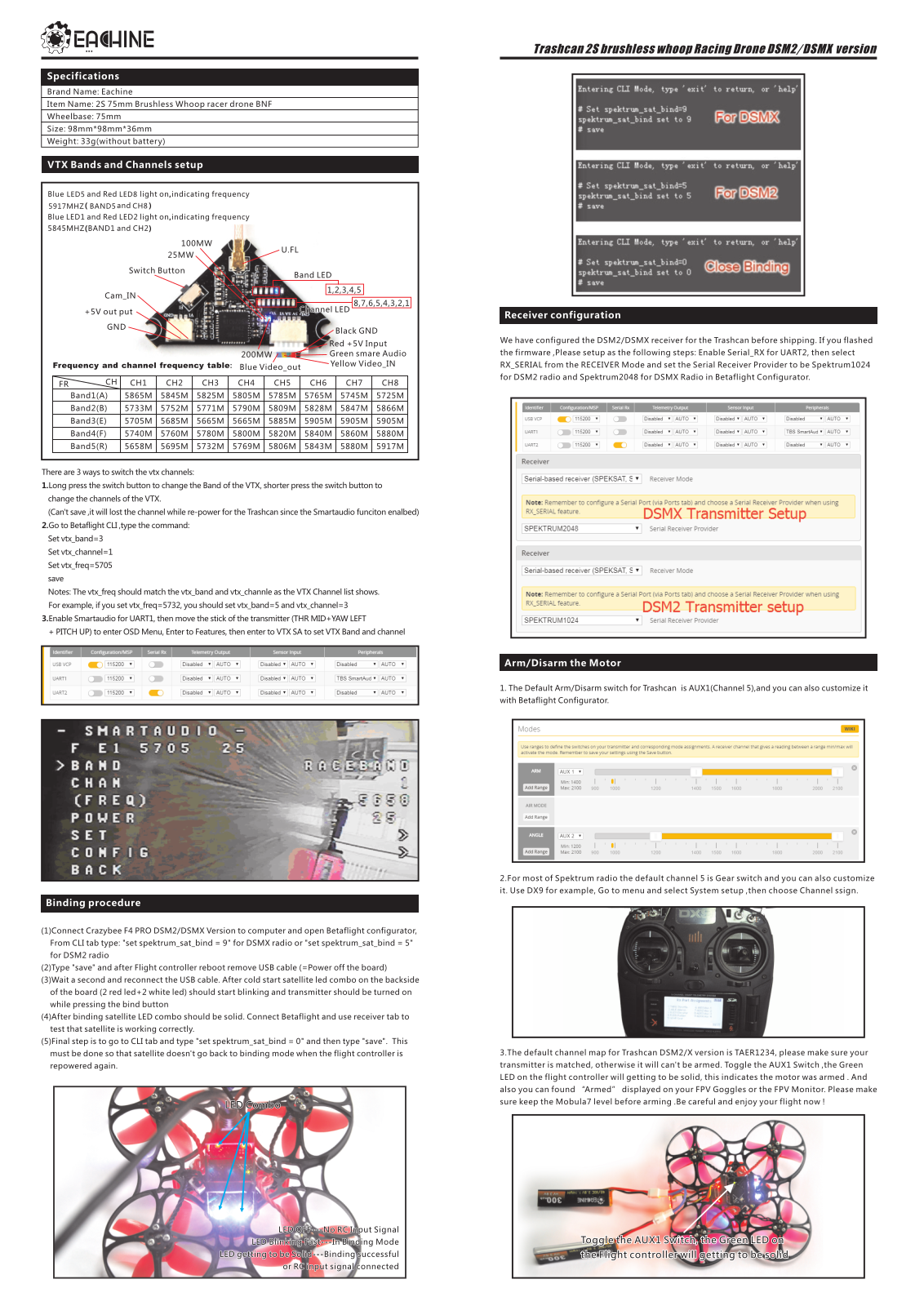 Eachine DSM2, DSMX Instruction Manual