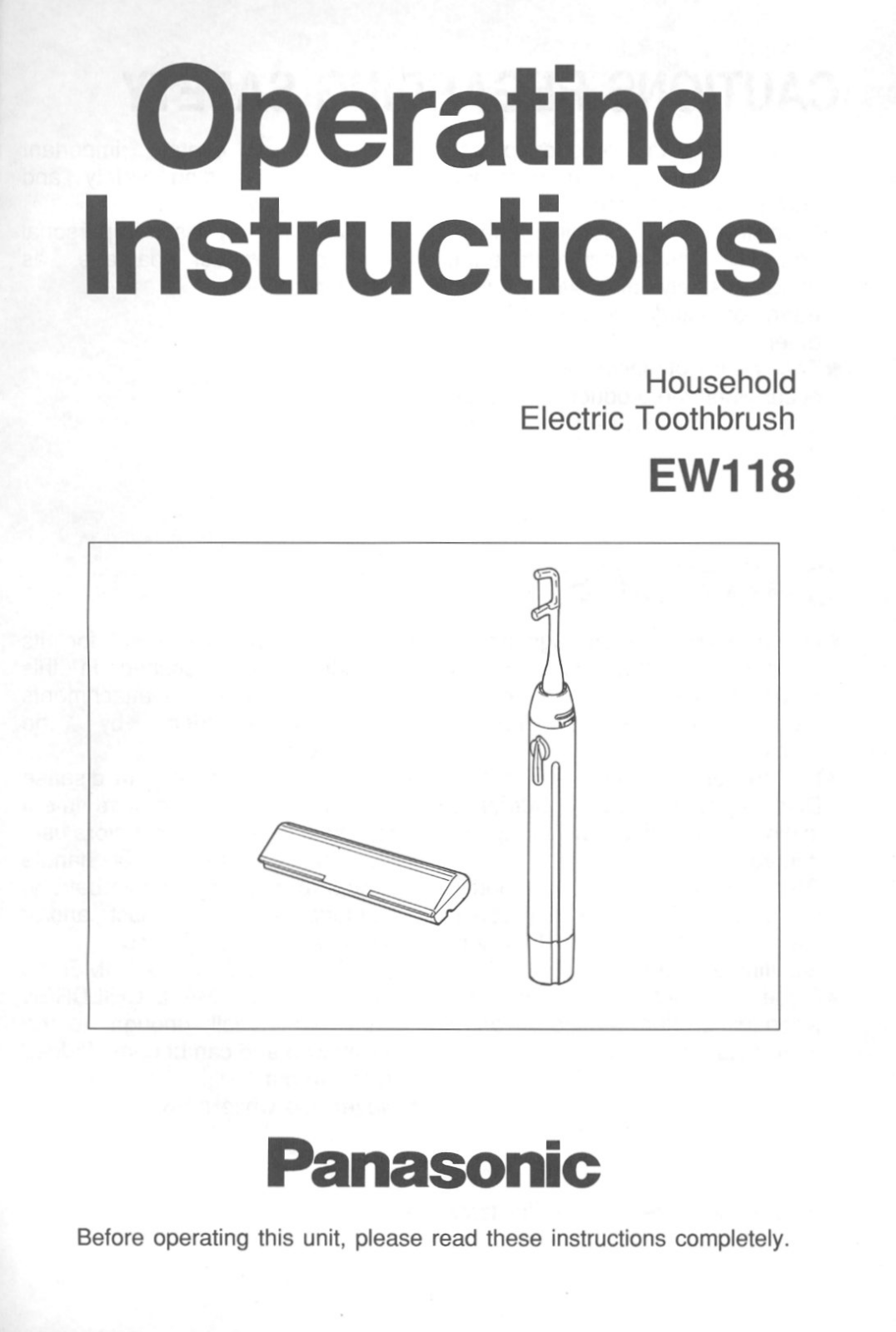Panasonic EW118 User Manual