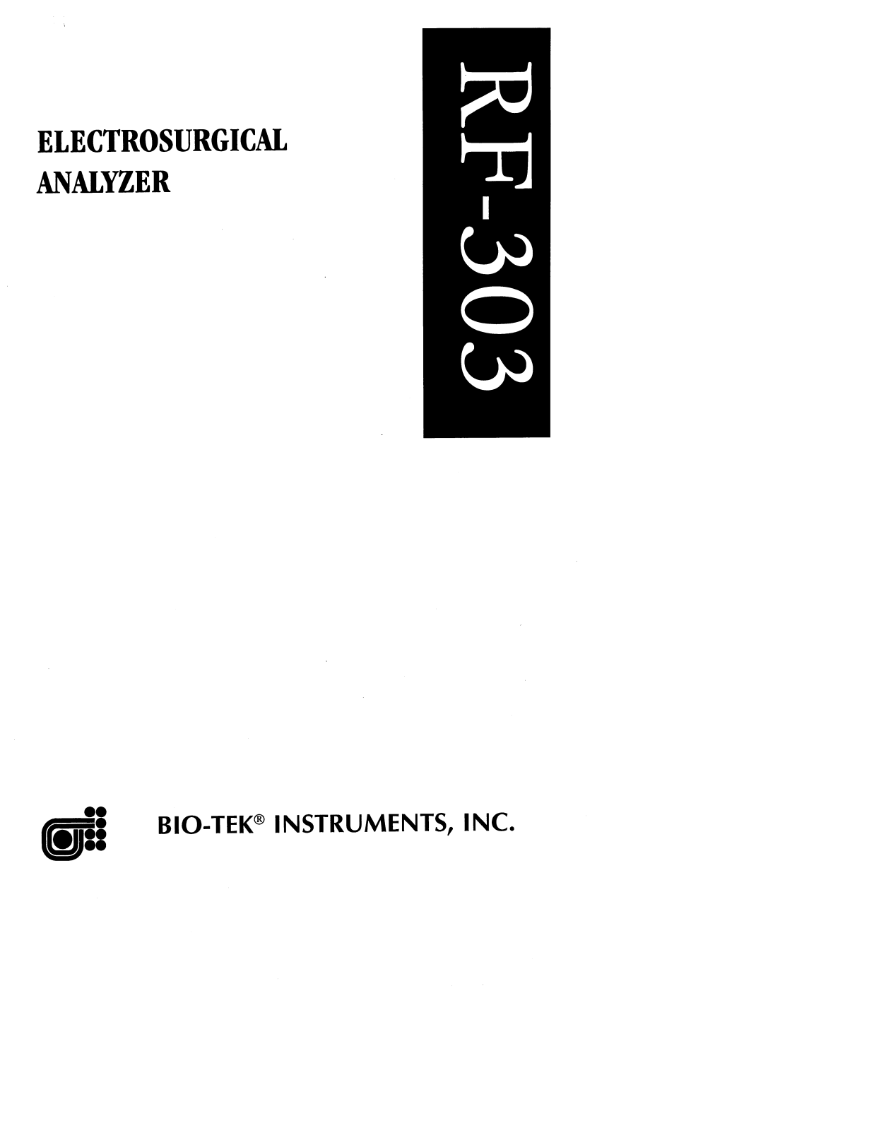 Bio-Tek Instruments RF-303 User Manual - ManualMachine.com