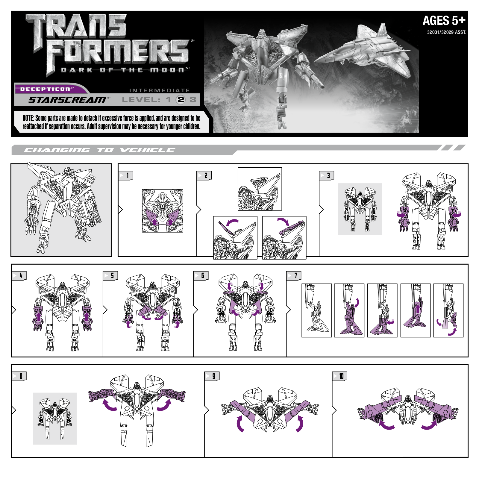 HASBRO Transformers DOTM Starscream User Manual