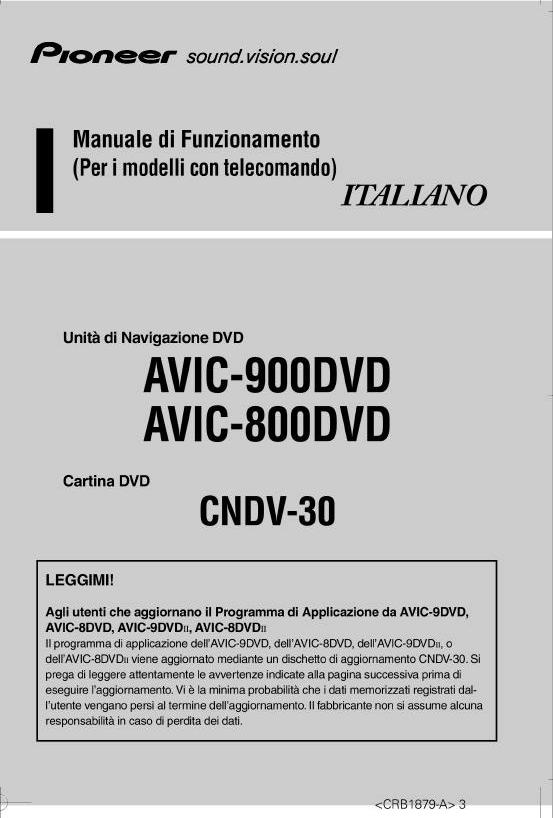 Pioneer AVIC650VT, AVIC990HVT-II, AVIC650VT-II, AVIC610T, AVIC-800DVD User manual