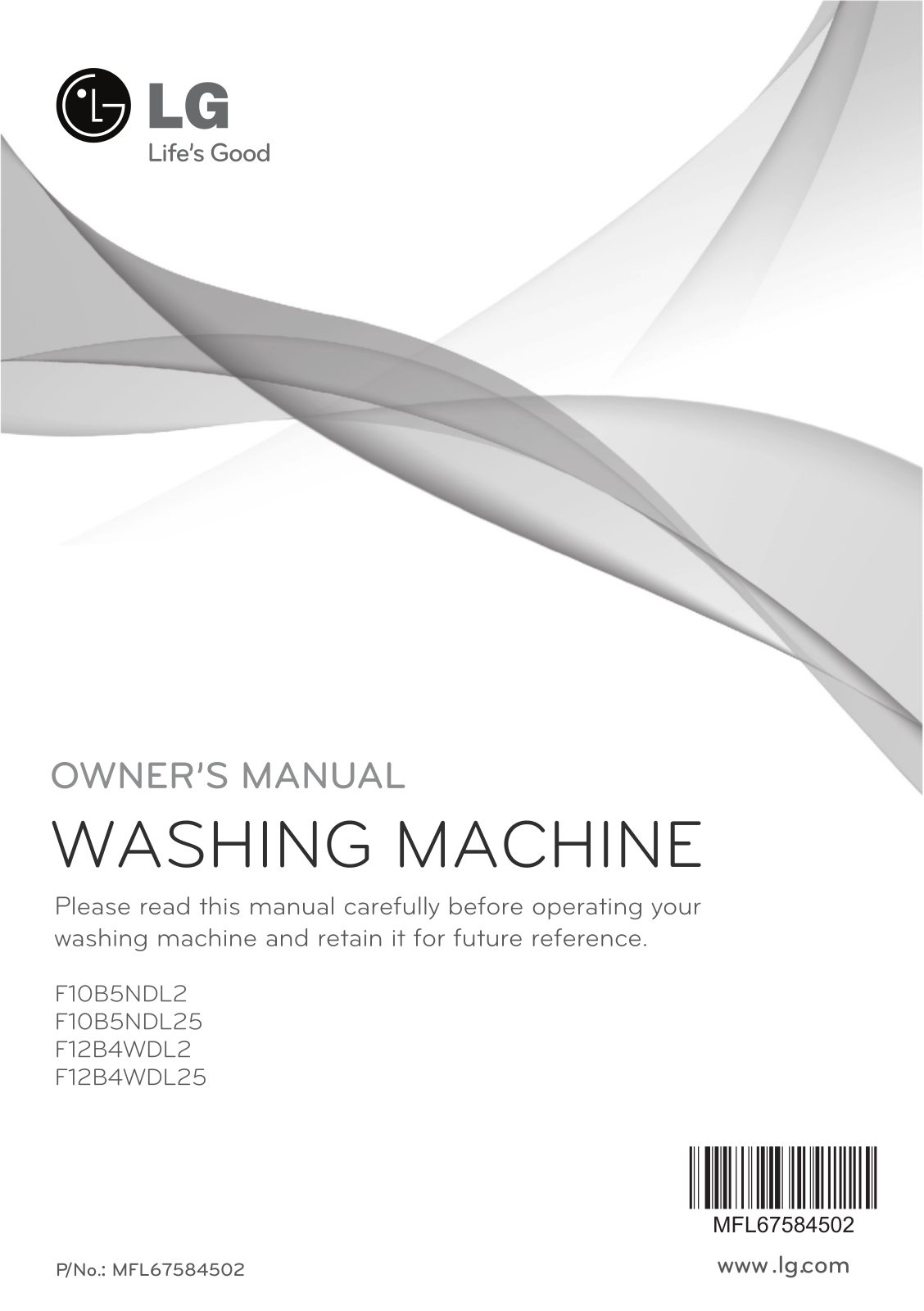 LG F10B5NDL25 Owner’s Manual