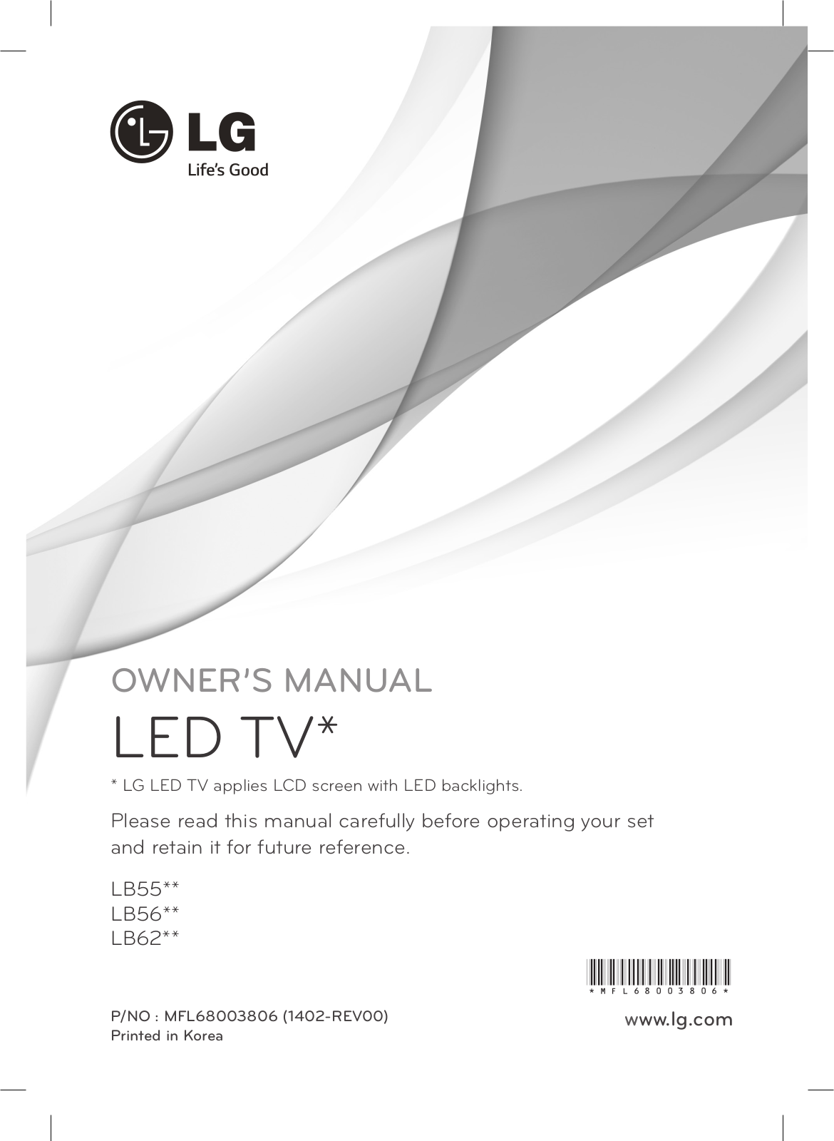 LG 42LB561V, 47LB561V Owner’s Manual