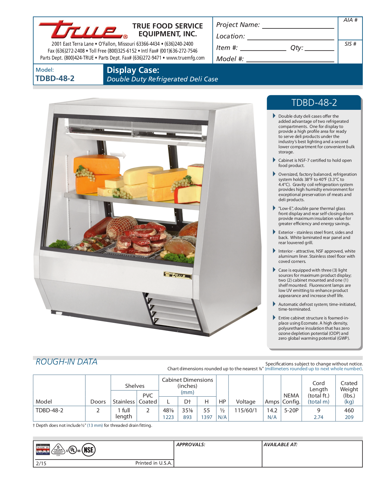 True TDBD-48-2 User Manual