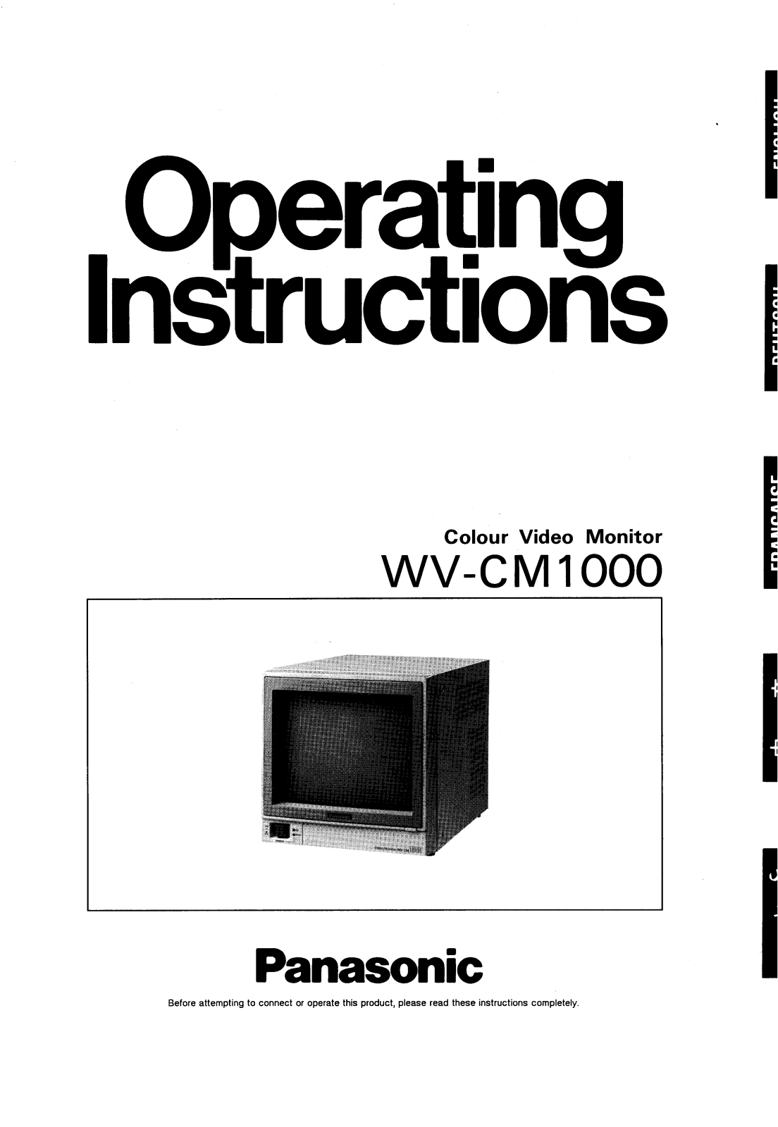 Panasonic WV-CM1000 User Manual