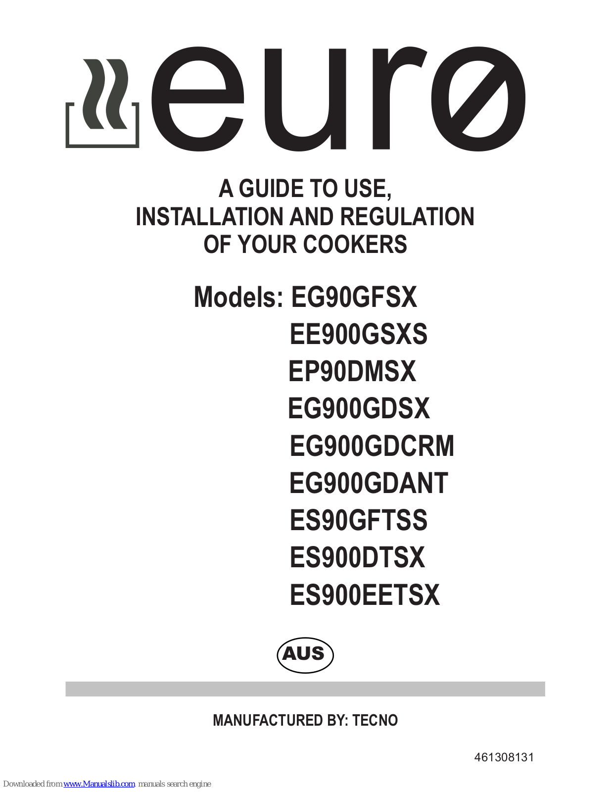 EURO EG90GFSX, EP90DMSX, EG900GDSX, EG900GDCRM, EG900GDANT User And Installation Manual