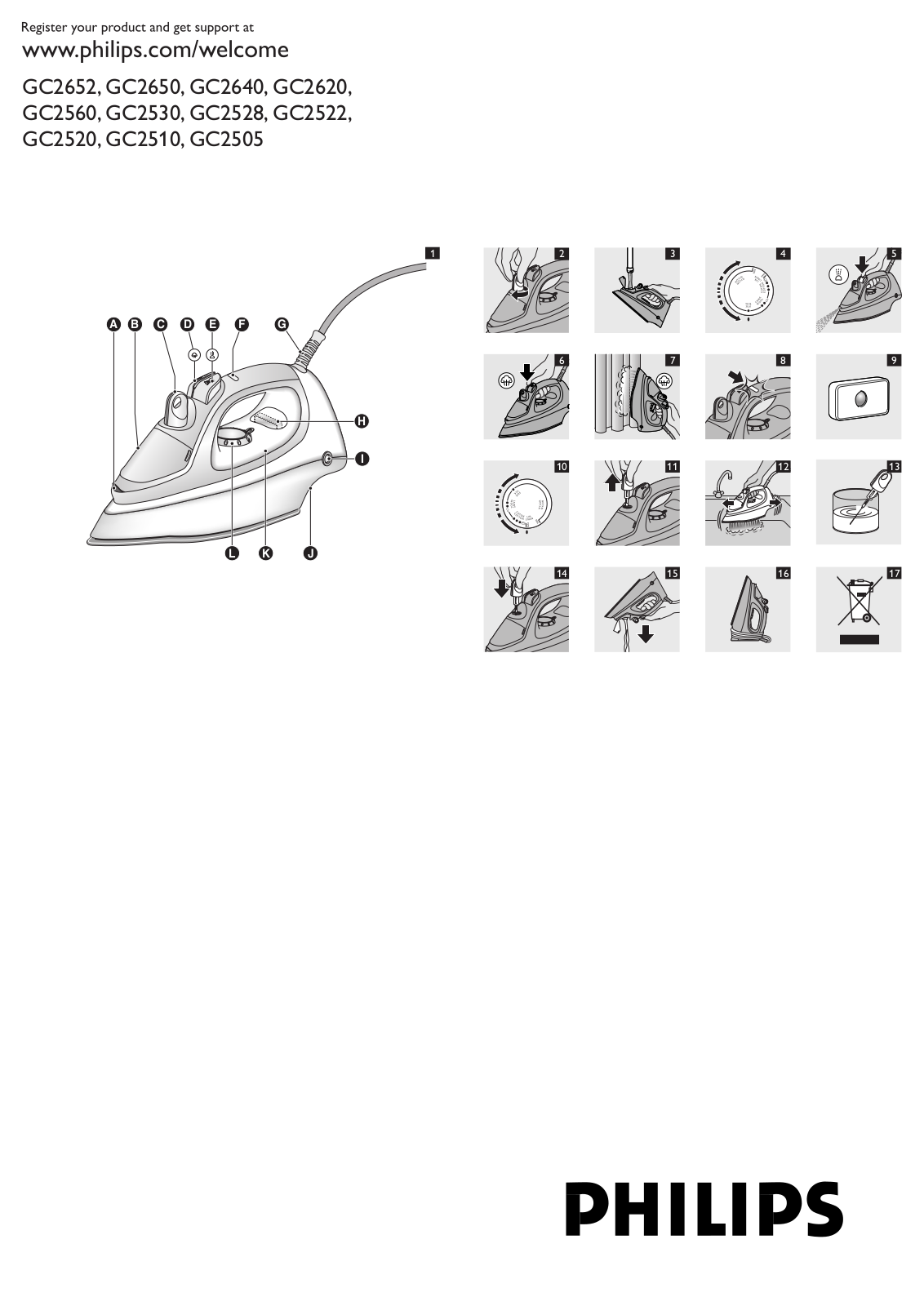 Philips GC2652, GC2520, GC2560, GC2650, GC2640 User Manual