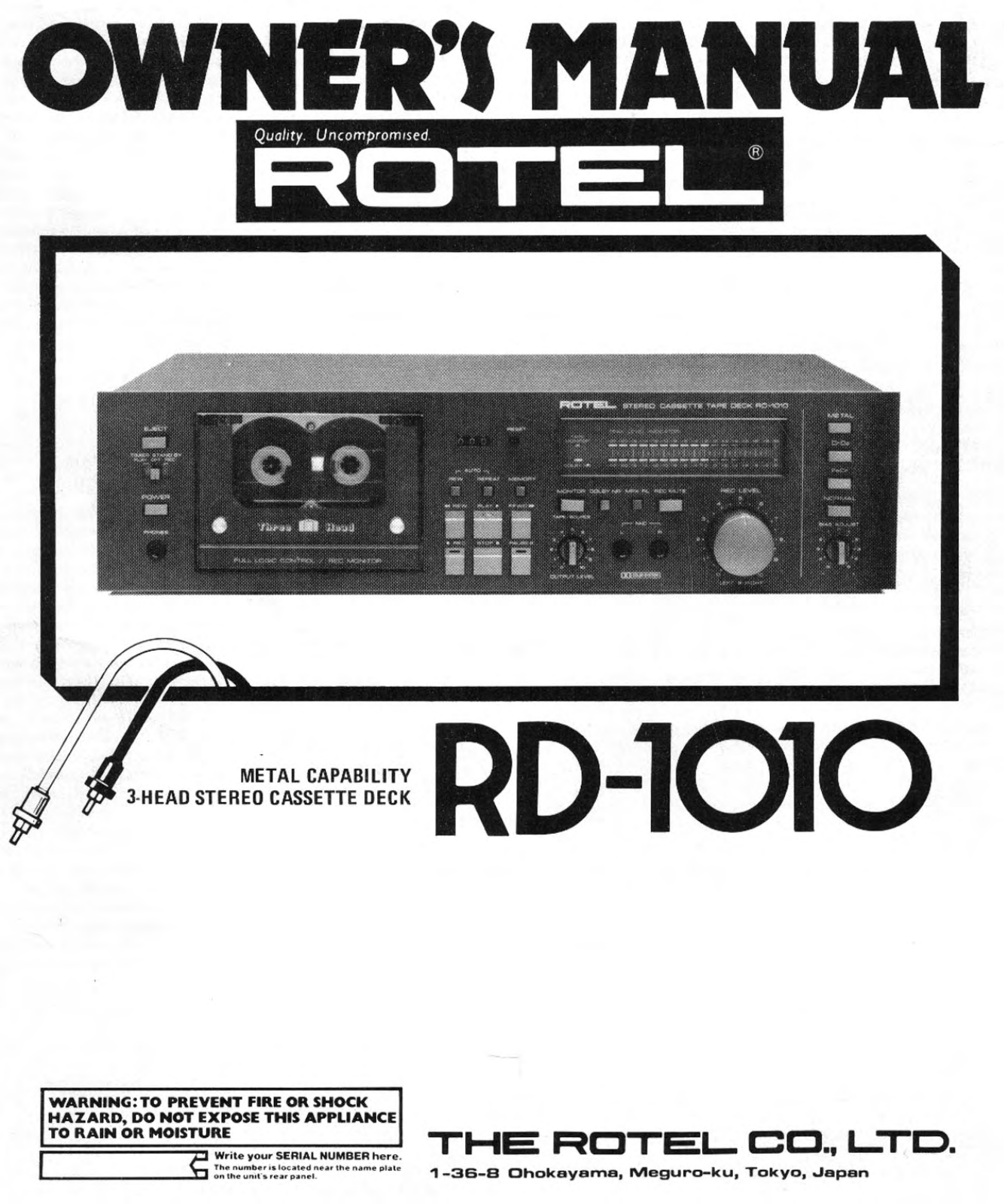 Rotel RD-1010 User Manual