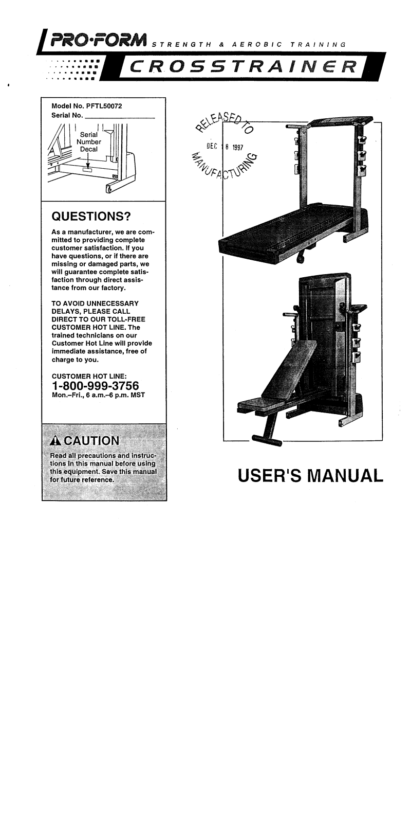 ProForm PFTL50072 User Manual