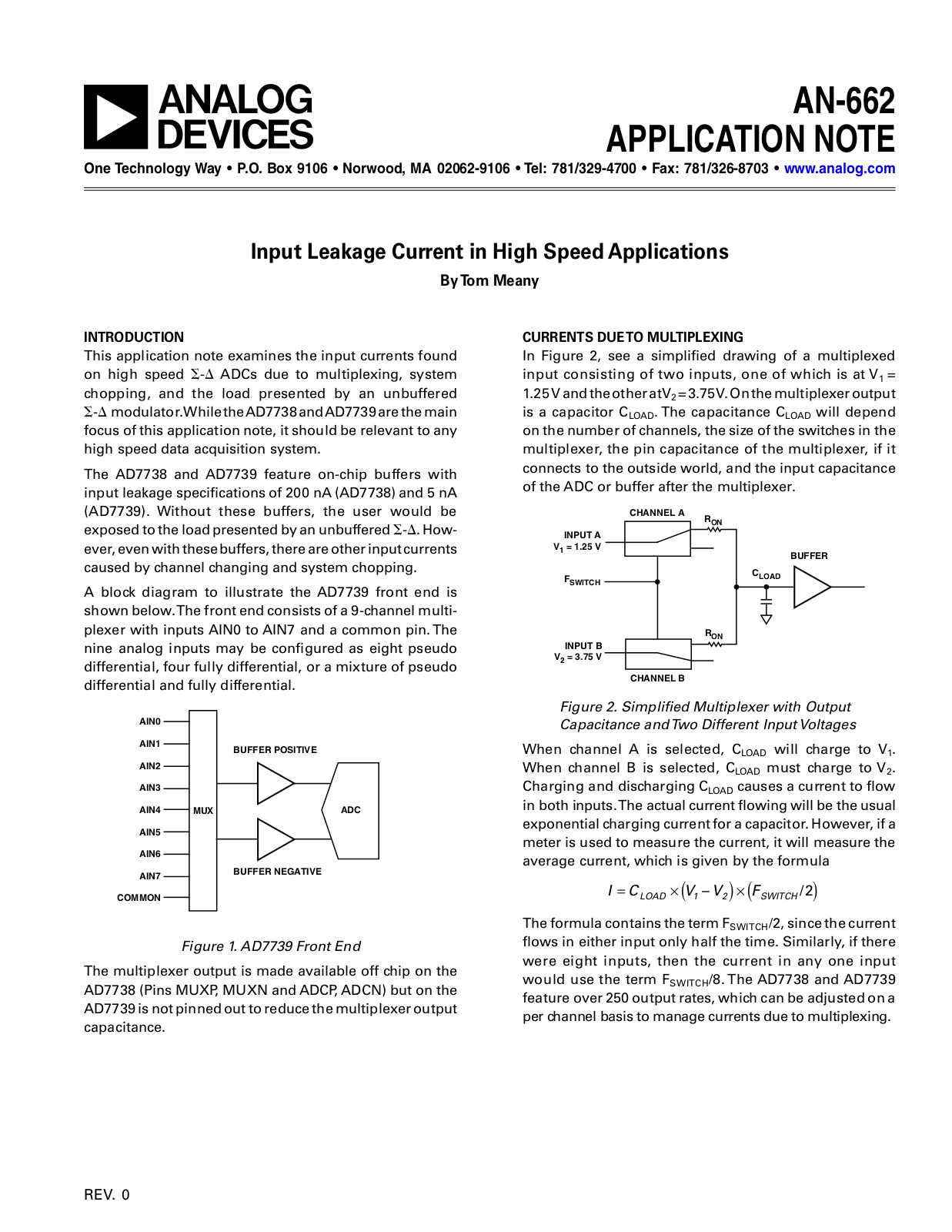 Analog Devices AN662 Application Notes