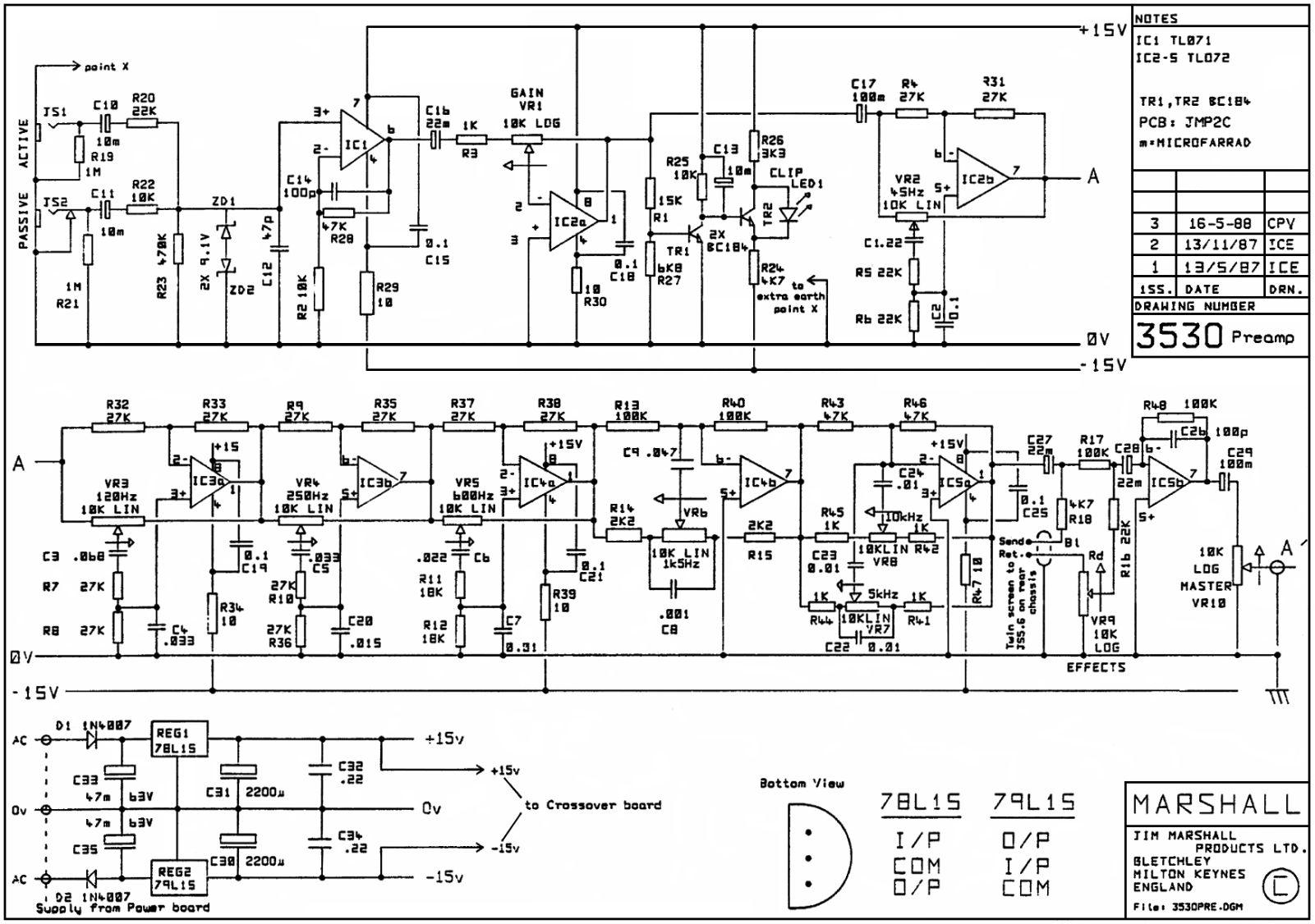 Marshall 3530-Preamp Schematic