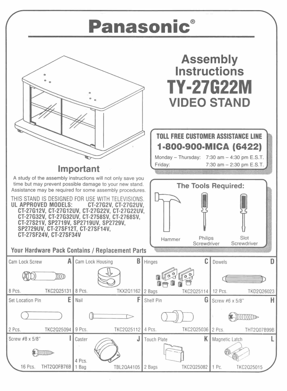 Panasonic TY-27G22M User Manual