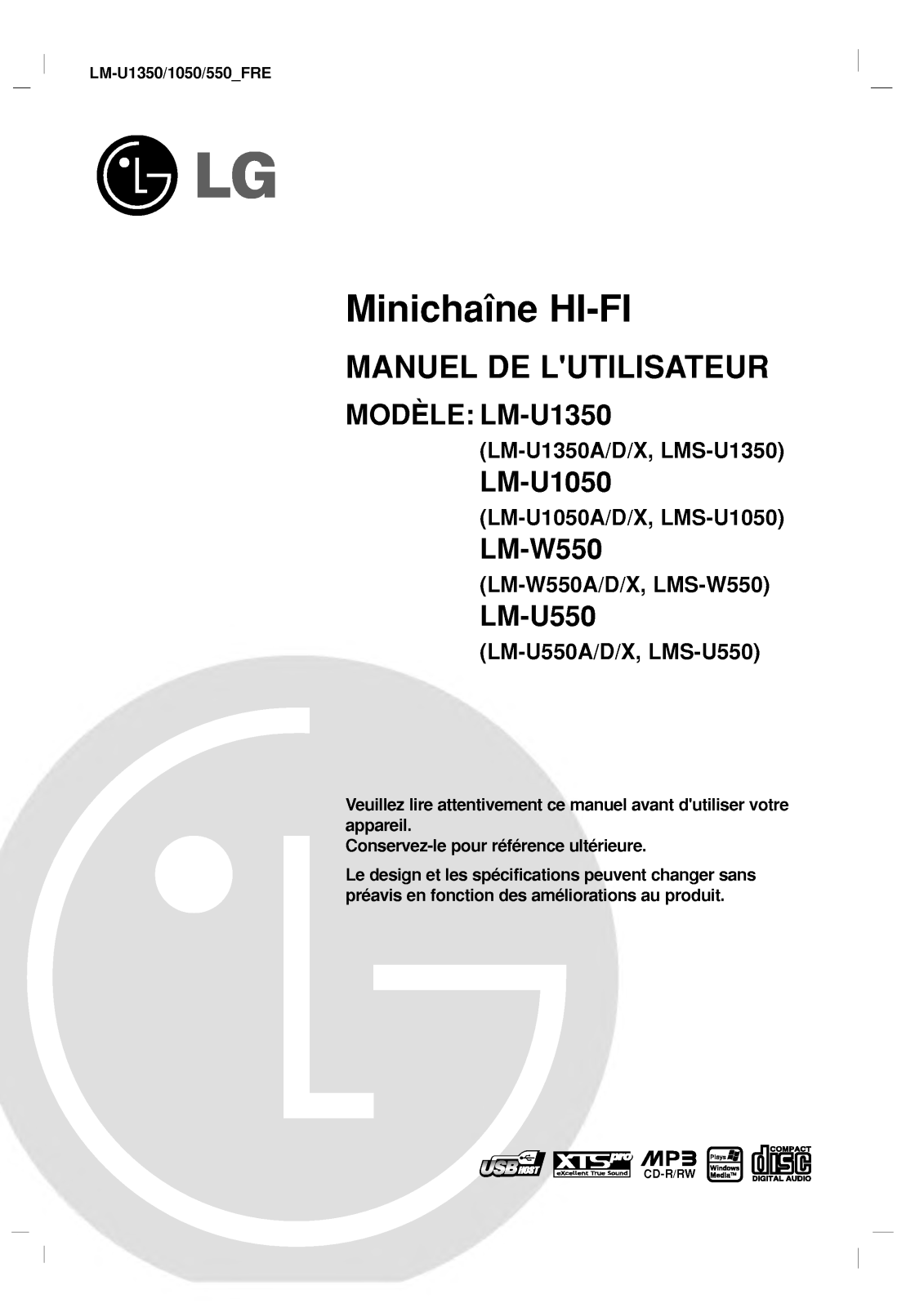 LG LM-U1350 User Manual
