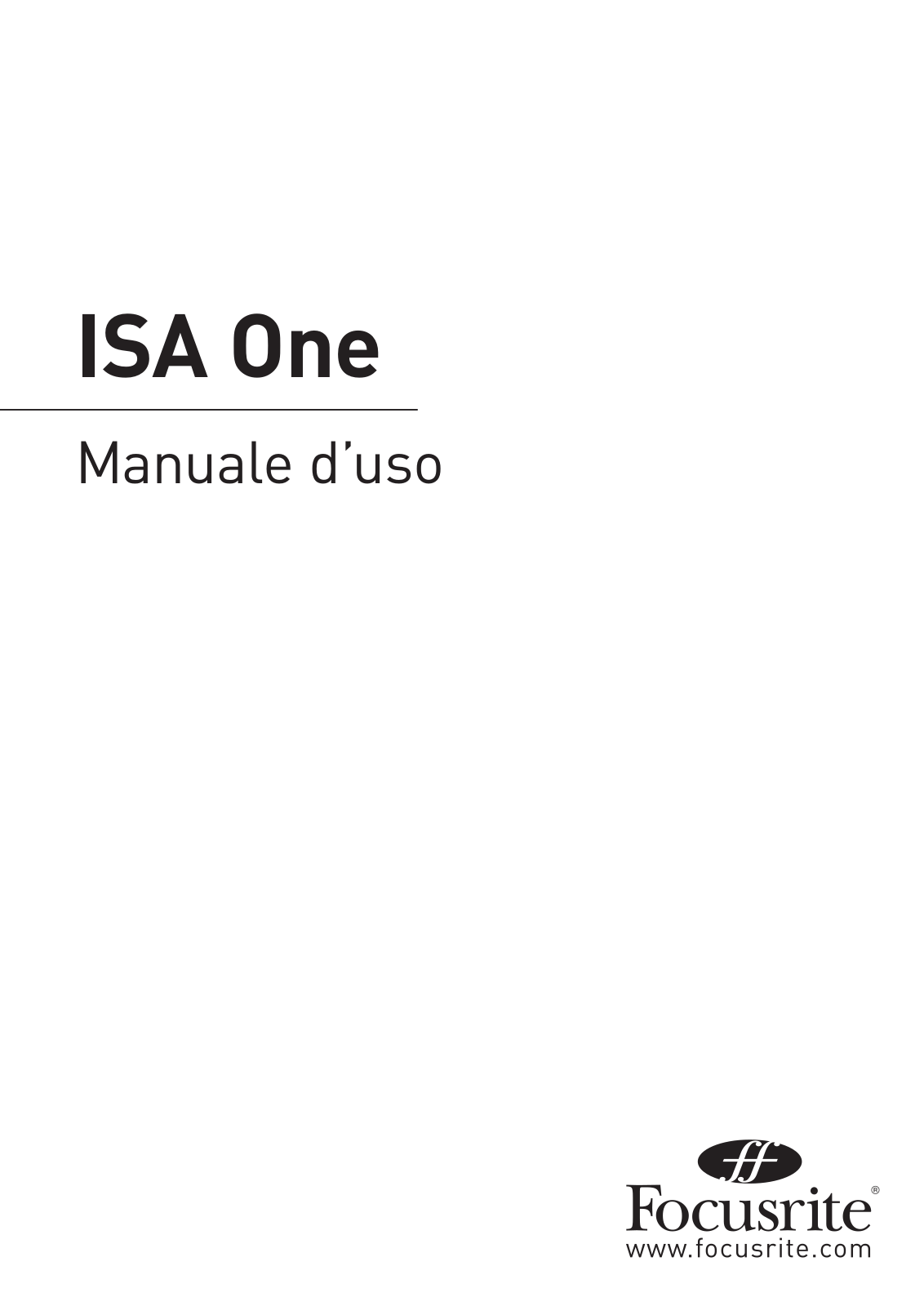 Focusrite ISA One User Guide