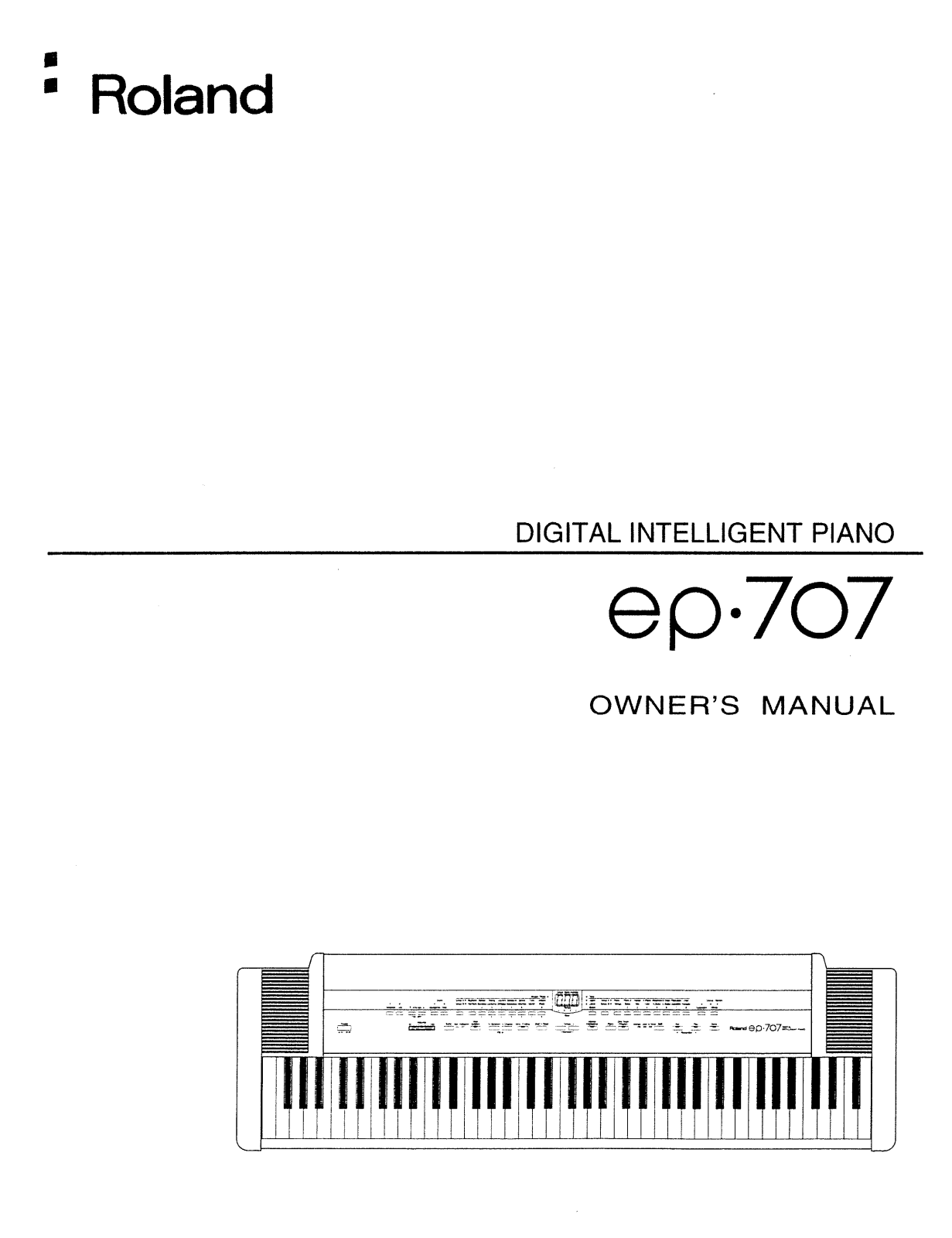 Roland Corporation EP-707 Owner's Manual