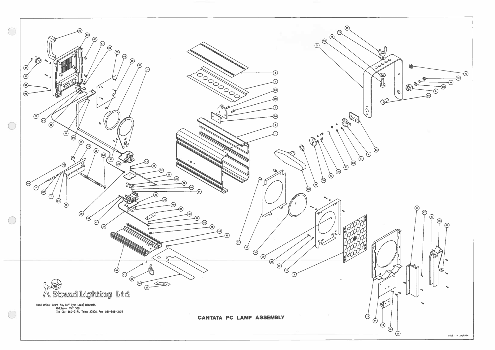 Strand Cantata PC Lamp Assembly Exploded Diagram - ManualMachine.com
