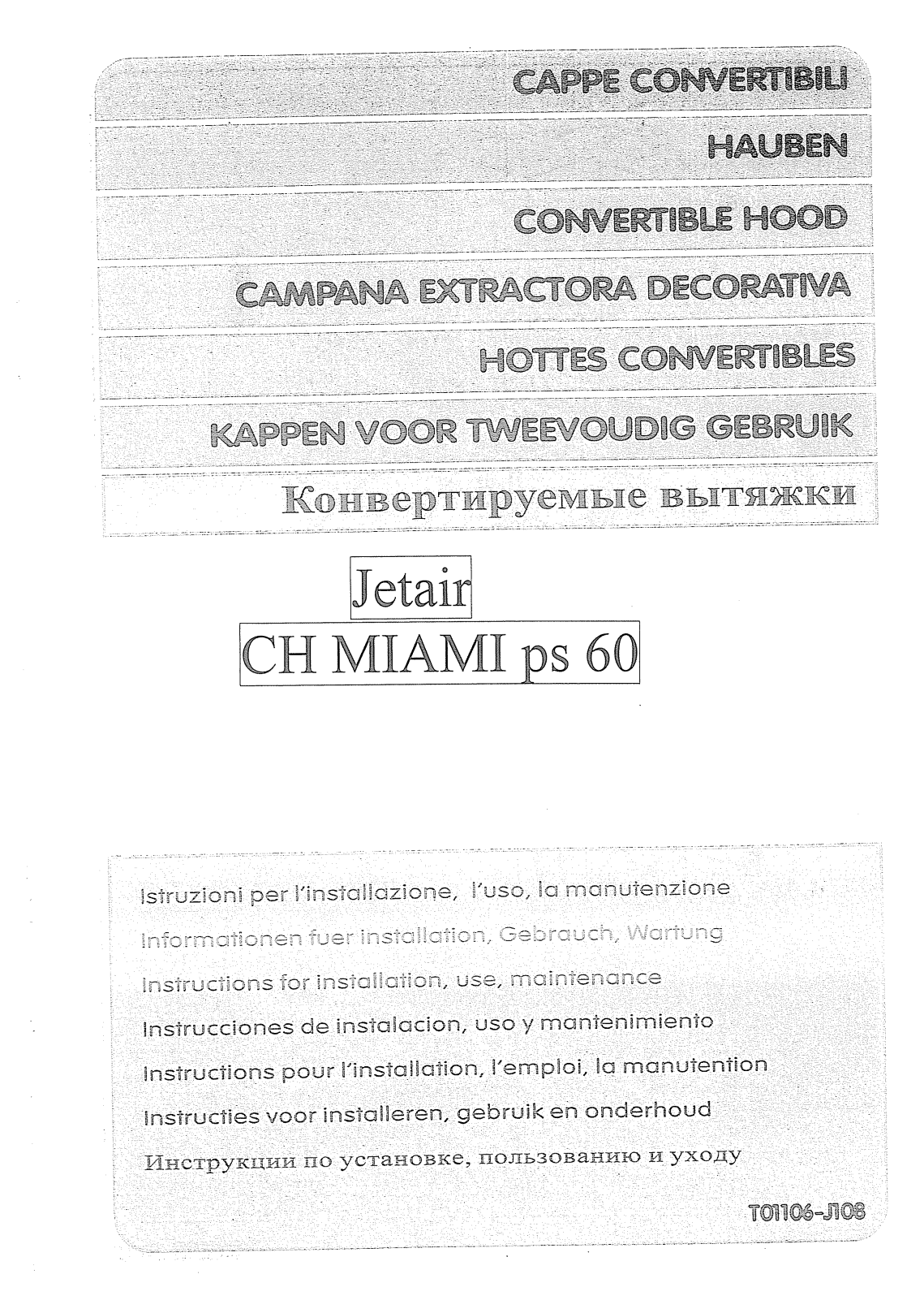 Jetair CH MIAMI ps60 User manual