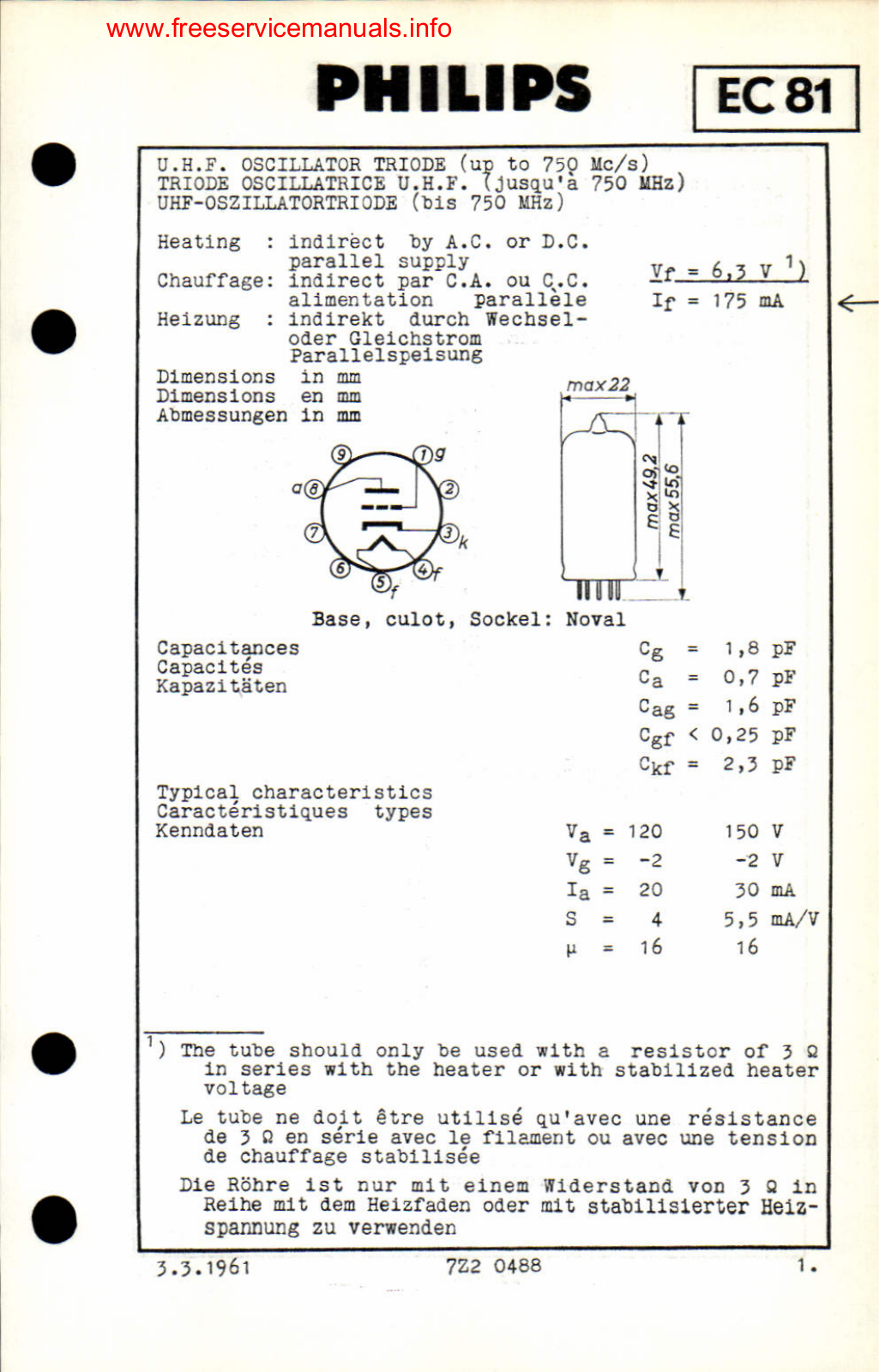 Philips ec81 DATASHEETS