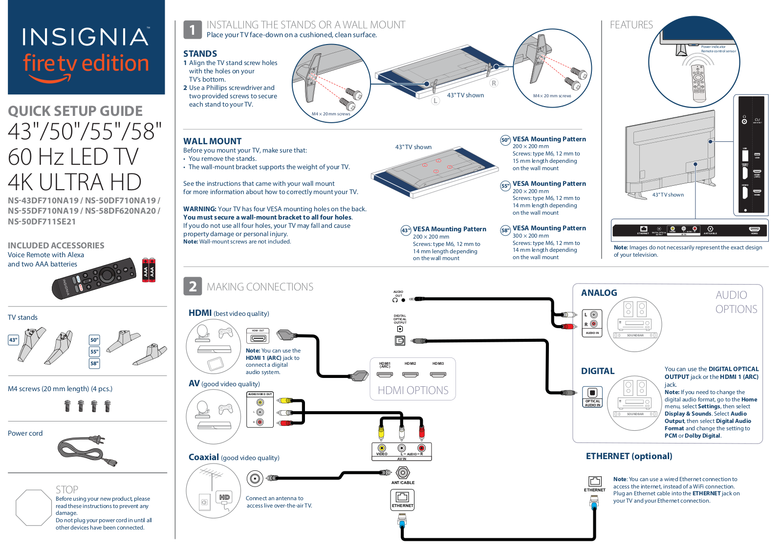 Insignia NS-50DF710NA19, NS-55DF710NA19, NS-58DF620NA20, NS-50DF711SE21 User Manual