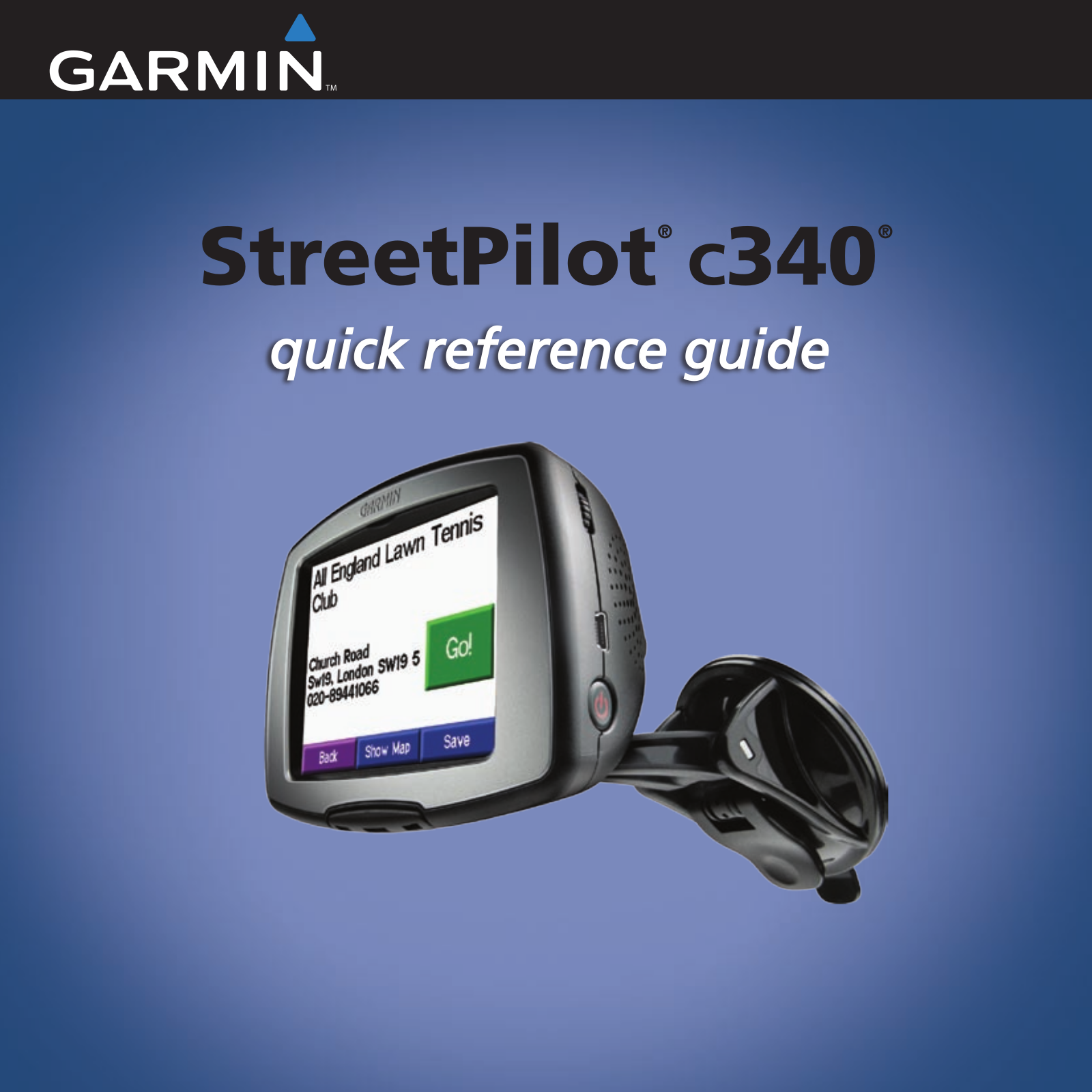 Garmin C340 Quick Reference Guide