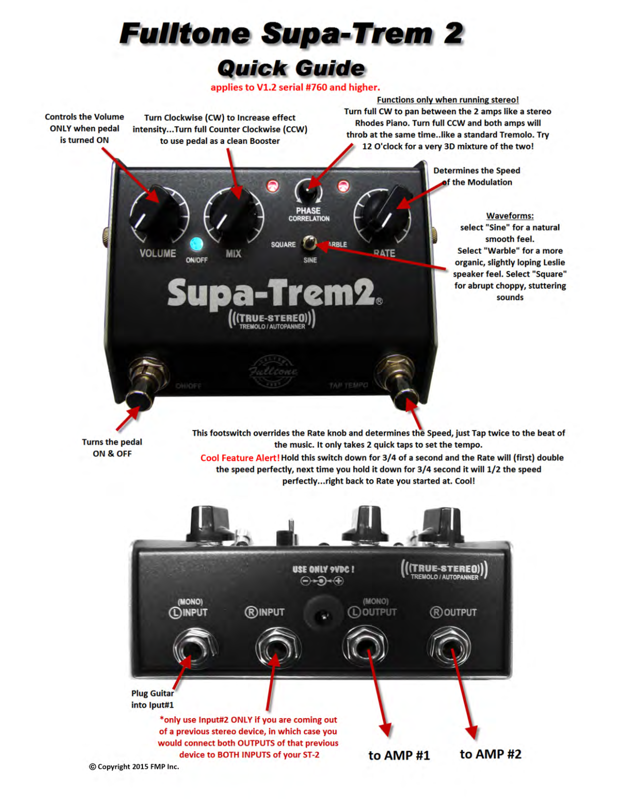 Fulltone Supa-Trem2 User Manual